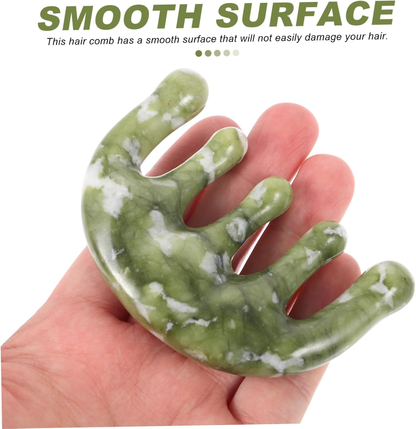 MERRYHAPY Wide Tooth Jade Comb Hair Comb for Women Scalp Massager Brush for Women image number 5