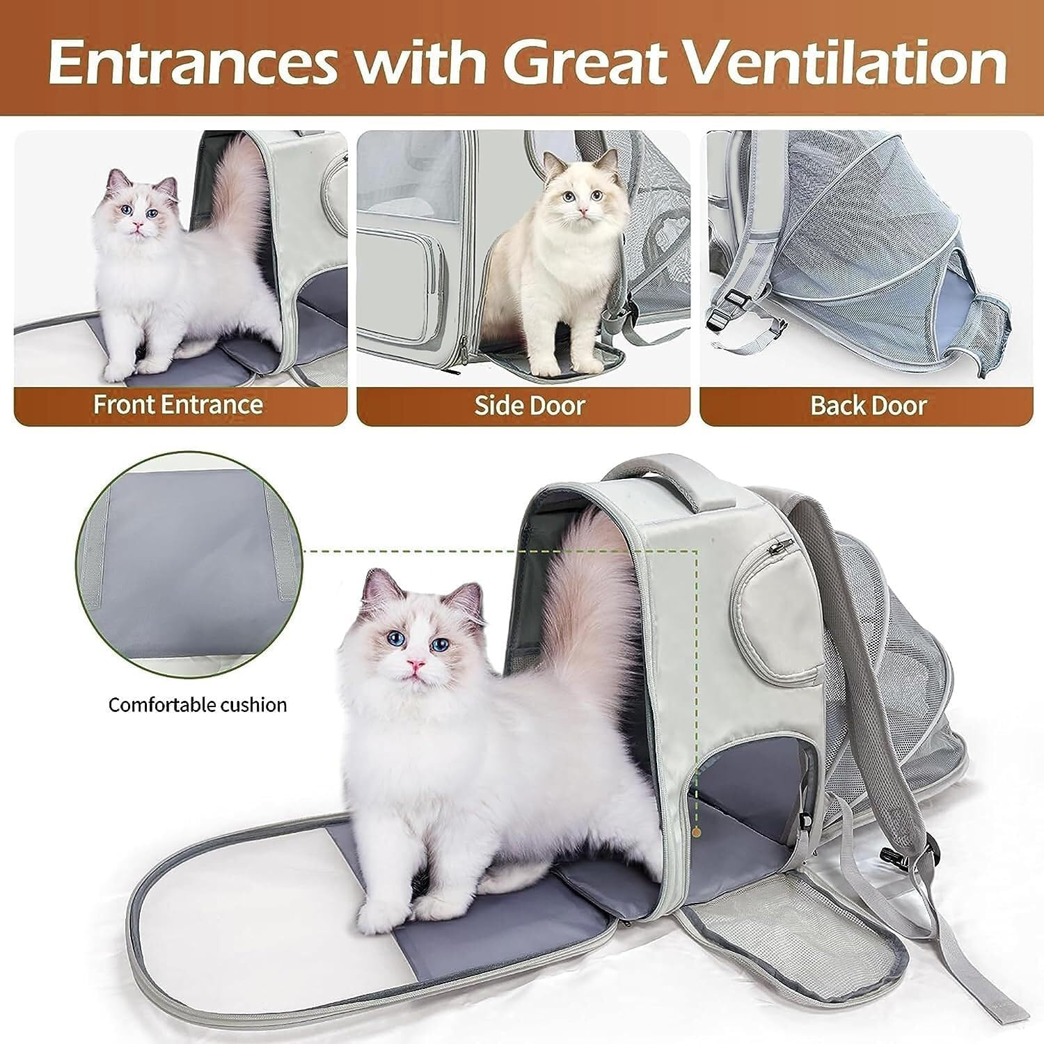 Cat Bag Dog Carrier Pet Carrier Cat Backpack Carrier Expandable Pet Carrier Backpacks with Breathable Mesh for Small Cats and Dogs Cat Carrier Pet Bag Carrier image number 1