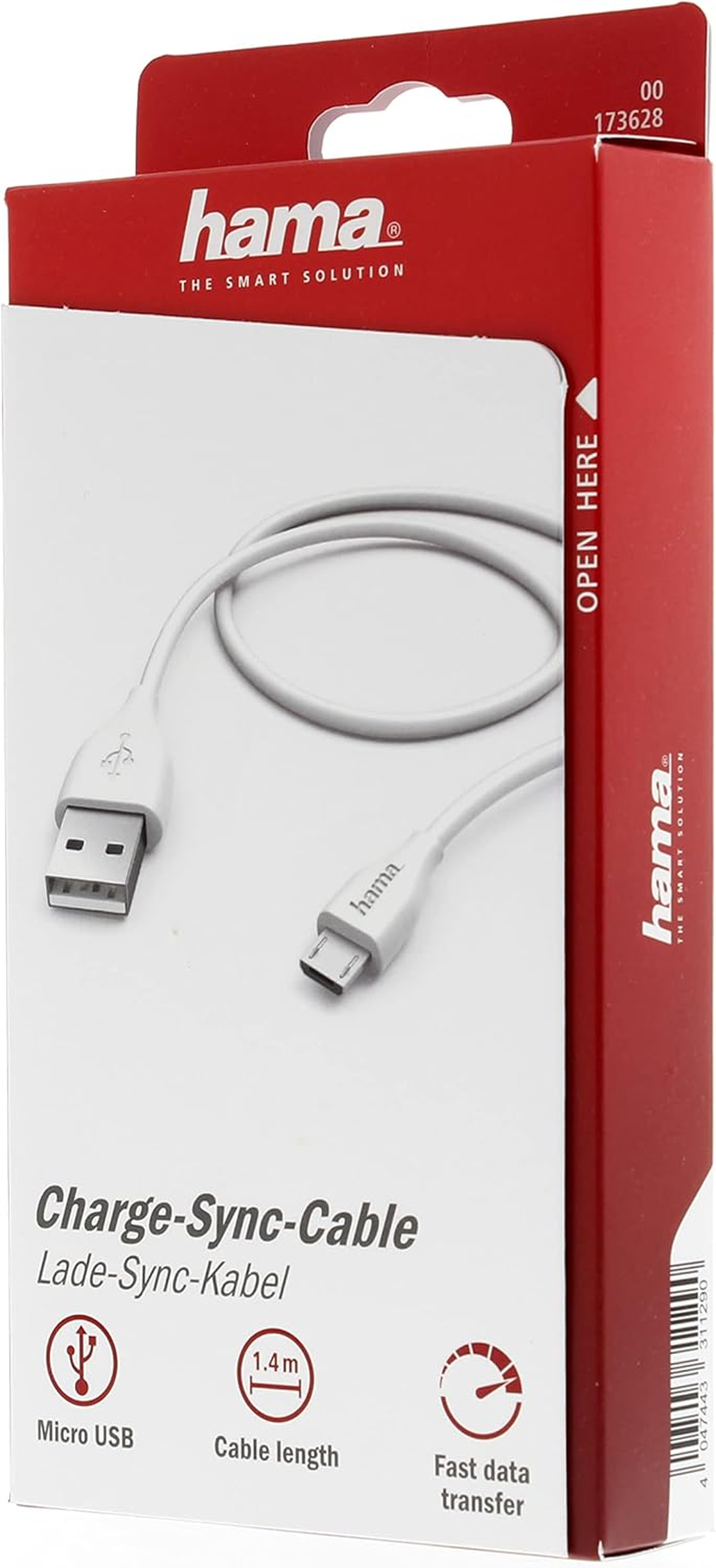 Hama Charging Cable USB a to Micro USB, 1.5 M (Quick Charge, Mobile Phone Charging Cable, Data Cable, USB Cable, Mobile Phone Cable, Charging Cable USB Type A, Micro USB, Maximum Compatible) White image number 4