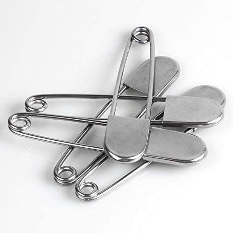 Tool Gadget Large Safety Pins, 5 Inch Safety Pins, 10 PCS Stainless Steel Safety Pins Large, Silver Huge Strong XL Safety Pins, Extra Large Laundry Pins for Blankets, Heavy Laundry, Upholstery(5") image number 4