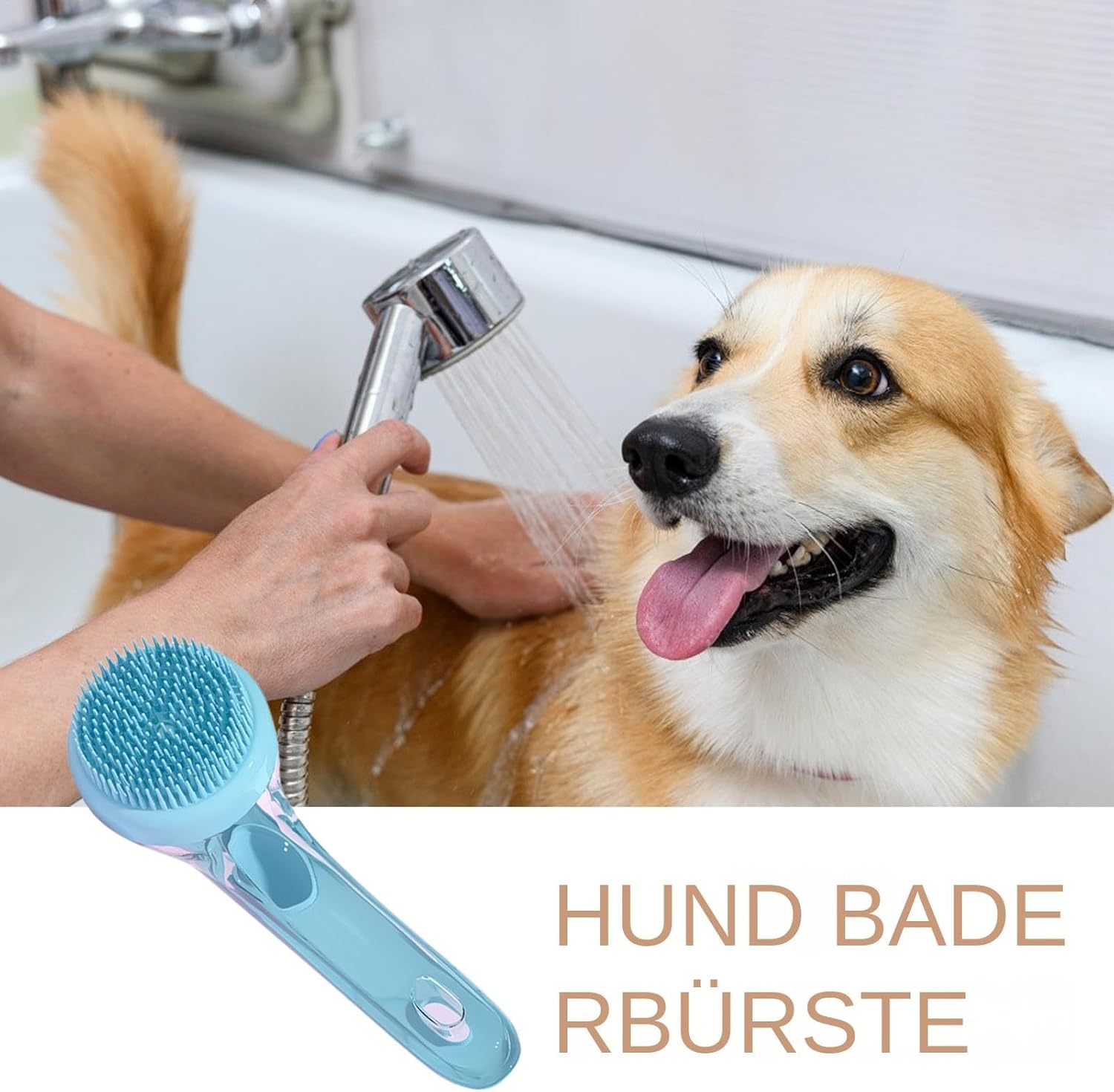 Wjnflqn Dog Washing Brush, Dog Brush for Bathing, Multifunctional Shower Comb for Kittens, Soft Dog Bath image number 3