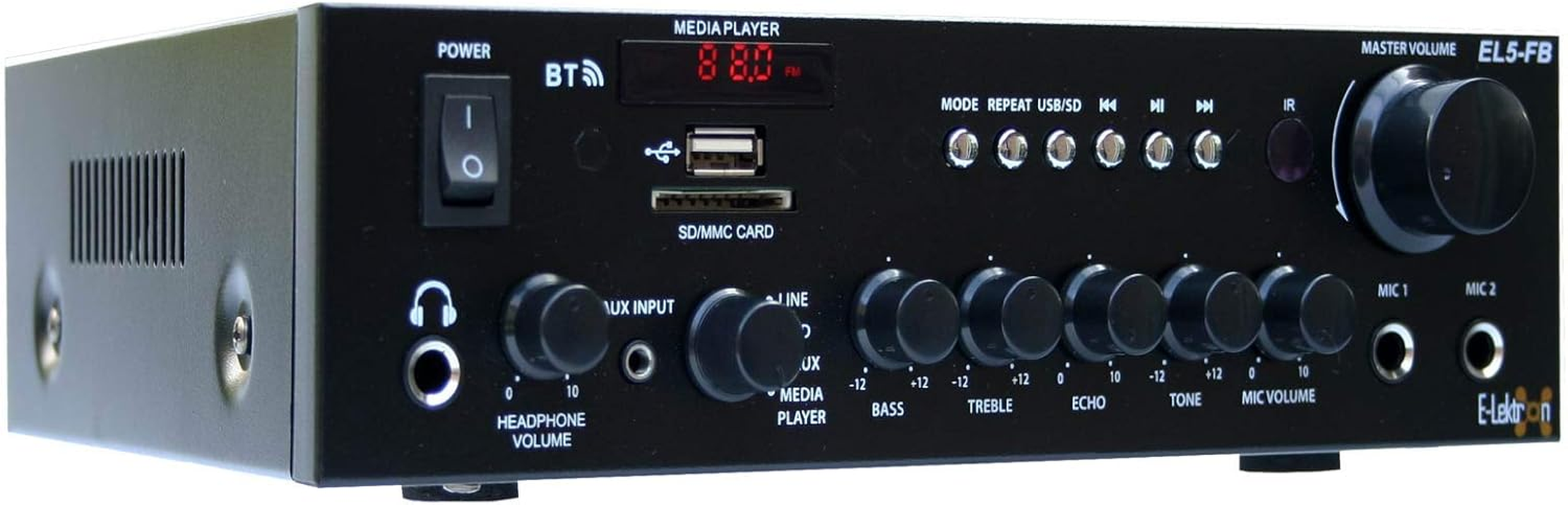 E-Lektron EL5-FB Stereo Hifi Class D Digital Amplifier Radio Bluetooth USB SD Karaoke with Remote image number 6