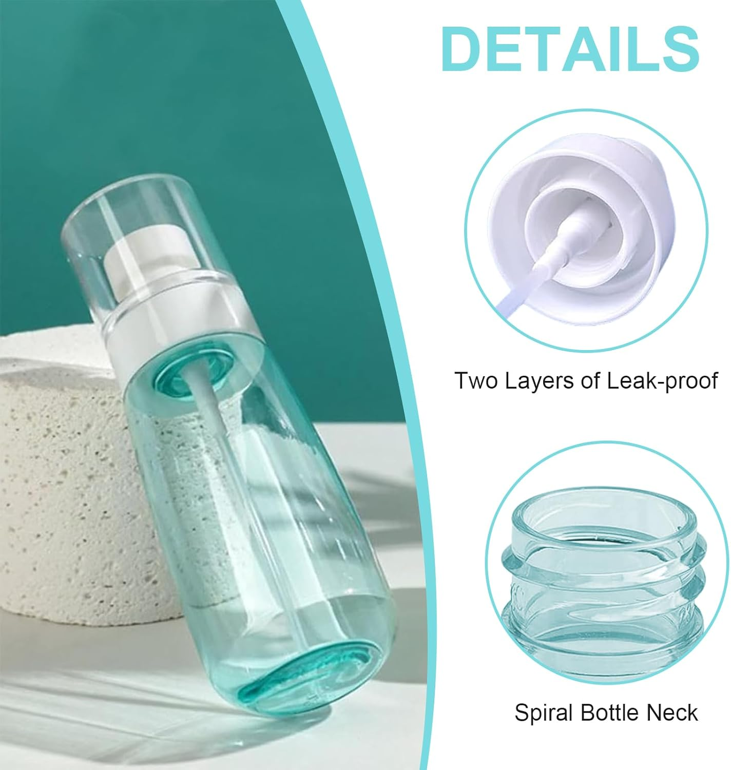 Evadollina Spray Bottle Small, Pack of 5 Mini 60Ml Spray Bottles, Perfume Atomiser, Perfume Refill, Mini Spray Bottle image number 3