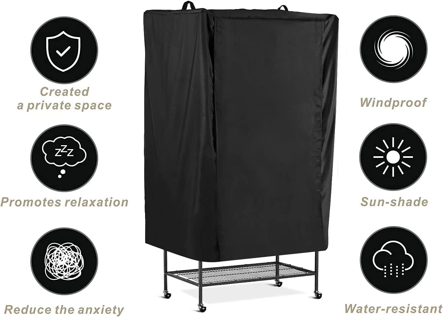 Bird Cage Cover MAYHOUR Waterproof Multifunction Sun Protection Parrot Cage Cover Pet Supplies Dust Proof Bird Cage Cover with Zipper anti UV Durable Breathable Knitted Parrot Guard Protective Washable (88&times;63&times;120Cm/35&times;25&times;47In) image number 1