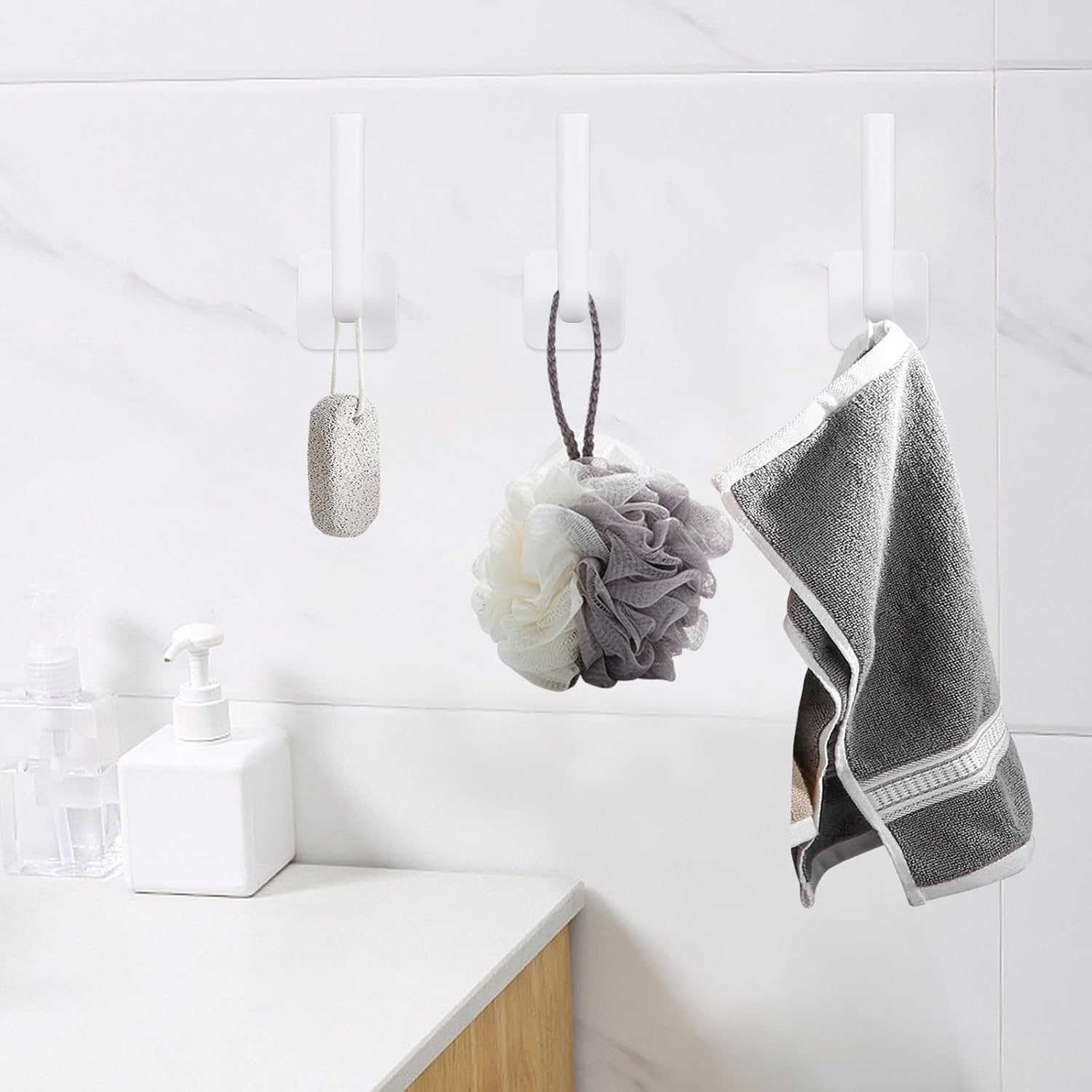 4 Pcs Curtain Holders, Self-Adhesive Hooks, L-Shaped Curtain Holdbacks, No Drill Curtain Pull Backs for Kitchen Living Room Office White image number 6