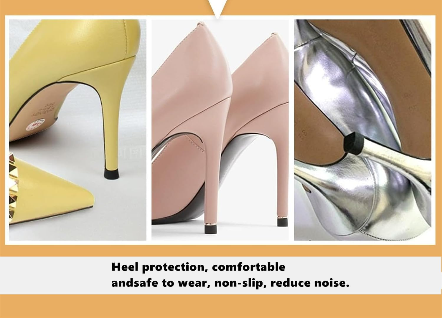 20 Pairs U Shaped High Heel Shoes Replacement Tips Pin,High Heel Shoe Tips - 2 Different Pins Diameter 2.4Mm 3Mm,Women Shoes Caps 8Mm 9Mm 10Mm 11Mm 12Mm (Black)