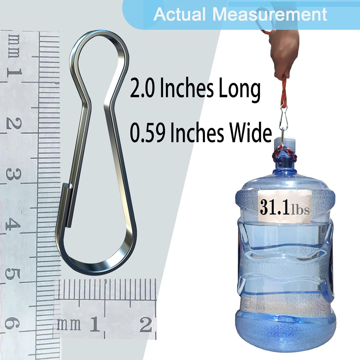 10PCS Stainless Steel Flag Pole Clips - 2 Inch Premium Boat Flag Pole Snaps Hooks - Heavy Duty Spring Snaps - Metal Spring Lanyard Clips for Shower Curtain Key Chain Carabiners image number 1