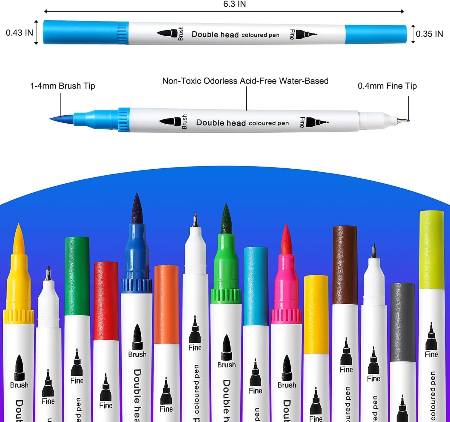 100 Colors Art Markers for Coloring,Coloring Pens,Dual Brush Tip Markers for Kids Adult Drawing,Fine Tip Pens for Art,Journaling,Doodling & Lettering image number 3