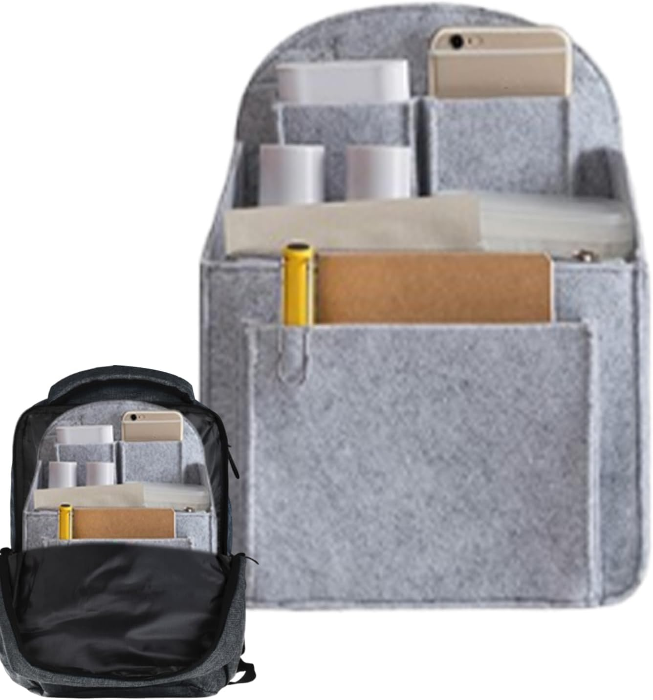 Backpack Organizer Insert, Backpack Organizer - Backpack Insert Wallet Organizer, Travel Backpack Organizer Liner with Multi Pockets for Rucksack Shoulder Bag - B image number 3