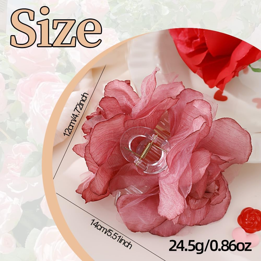 XFSRG Women'S Elegant Flower Hair Clips Large French Hair Pin for Weddings Parties Everyday Hair Accessories Women image number 1