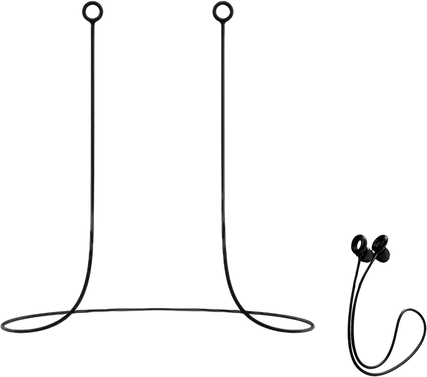 Earplug Lanyard, Flexible and Durable Silicone Cord for Safe and Convenient Holding of Earplugs, Earphones & Earbuds, Compatible with Loop Quiet/Engage/Experience and Vibes (Black) image number 2