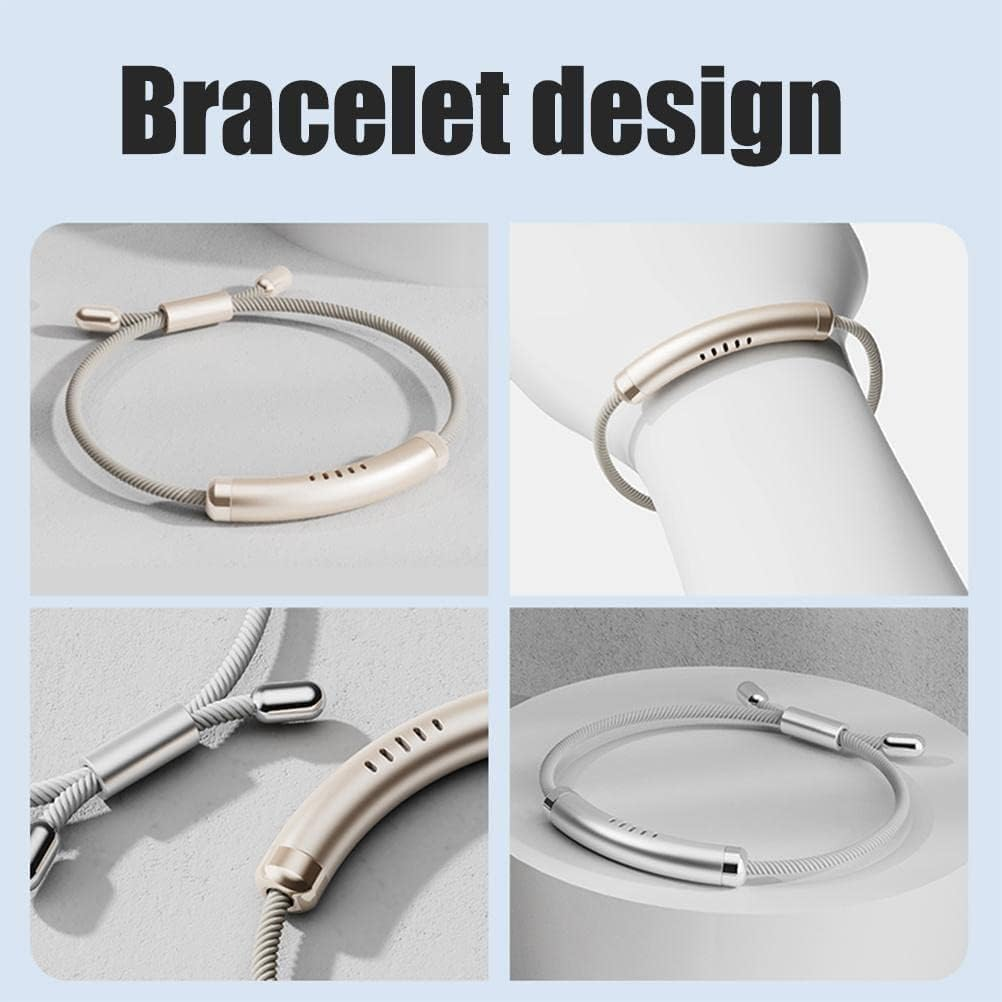 Adjustable Essential Oil Mosquito Repellent Wristband with 6 Replacement Sticks - Ideal for Indoor & Outdoor Use - Magnetic Anti-Mosquito Protection (Champagne Gold)