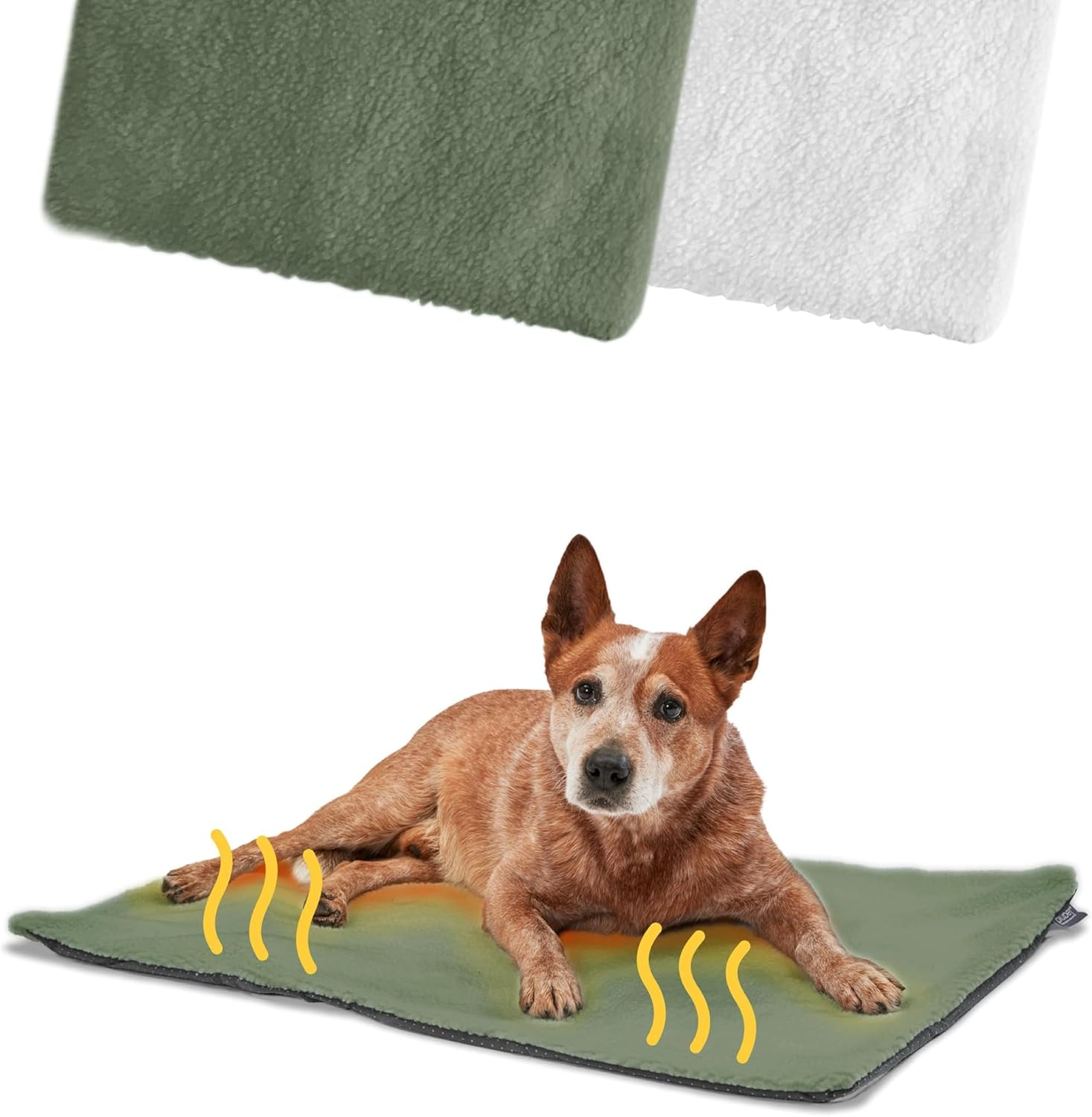 Piupet&reg; Self-Heating Blanket for Cats and Dogs, Size: 90 X 60 Cm, Innovative & Environmentally Friendly Heat Mat, Cat Blanket (For Dogs, Green) image number 3