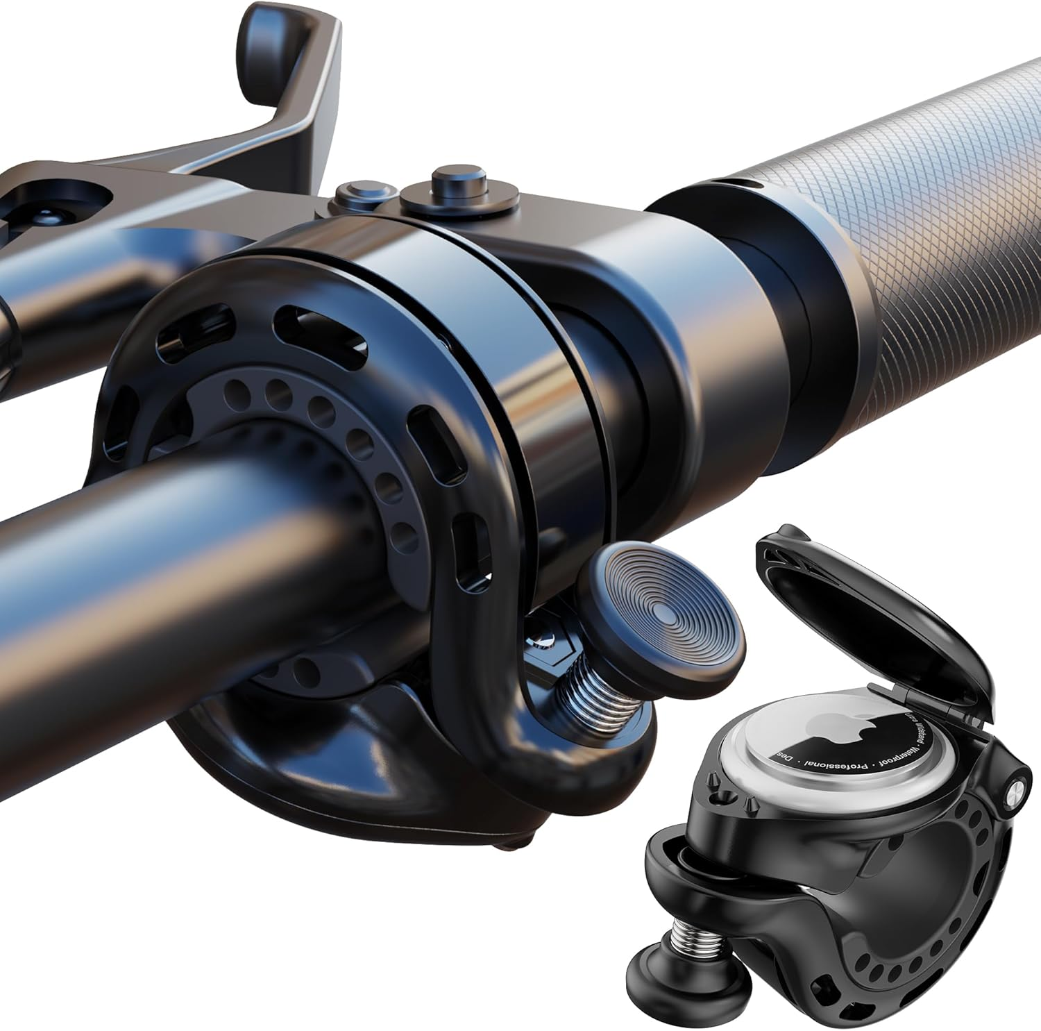 Bicycle Bell for Airtag, Airtag Hidden in the Bell, Waterproof, Incl. Screws & Tools, for Bike MTB Mountain Bike, Fits 22-31.8 Mm Handlebars image number 2