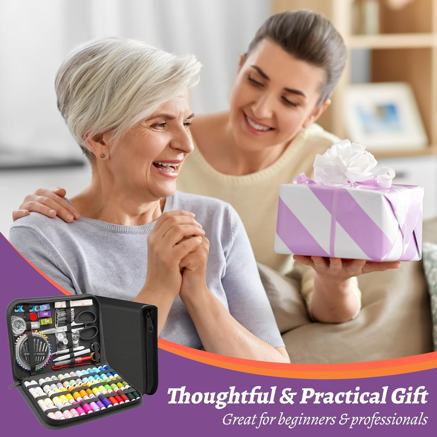 Shanghigh Sewing Kit 170Pcs - Professional Sewing Kits for Adults Beginners Kids Travel Home Emergency, 42 XL Thread & 30 Needles Small Sewing Supplies Accessories, Gifts for Mom Grandma Women Men