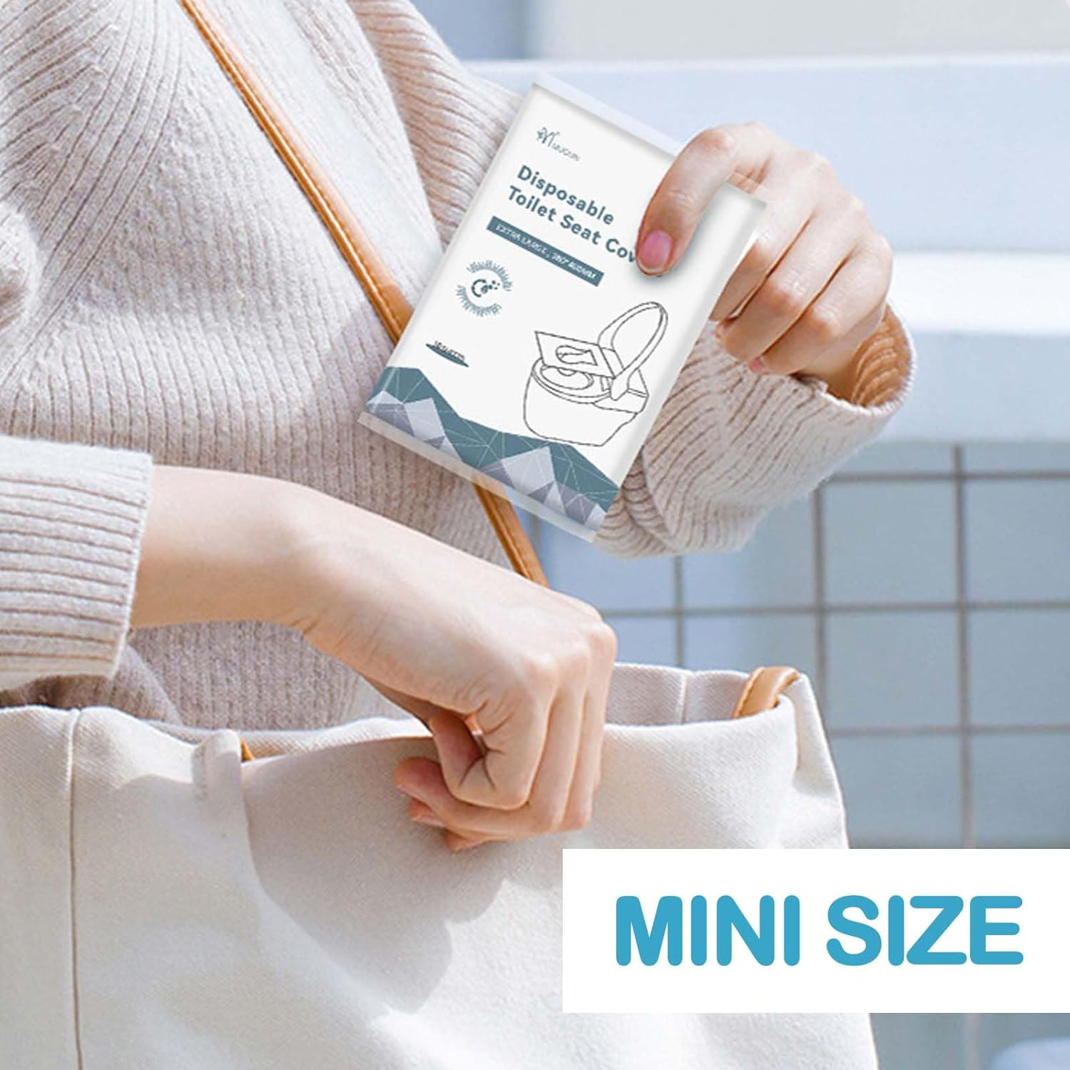 100 Pcs Disposable Toilet Seat Covers, Portable Flushable Paper Toilet Seat Cover for Travel,Public Restrooms,Airplane,Camping,Road Trips（460&times;380Mm） image number 3