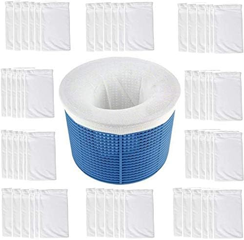 IIIHAT Pool Skimmer Socks Reusable Effective Pool Filter Basket Socks to save Pumps, Filters, Baskets and Skimmers- the Ideal Sock/Net/Saver to Protect Your Inground or above Ground Pool (50Pcs) image number 2