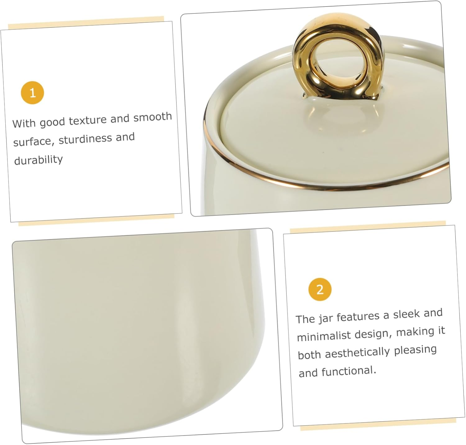 BIUDECO Ceramic Seasoning Jar for Home Use Spice Storage Jar Airtight Lid for Salt Sugar Spices in Kitchen Restaurant