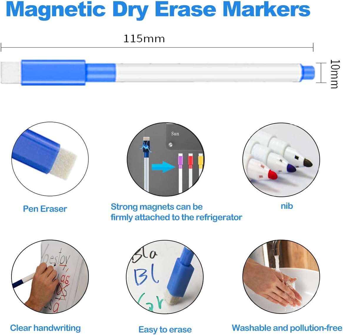 Todkoding 9"X13" Clear Weekly Meal Planner Magnetic Acrylic Board,Acrylic Magnetic Dry Erase Board for Fridge, Magnet Week Calendar for Refrigerator Includes 6 Colors Markers and Pen Container