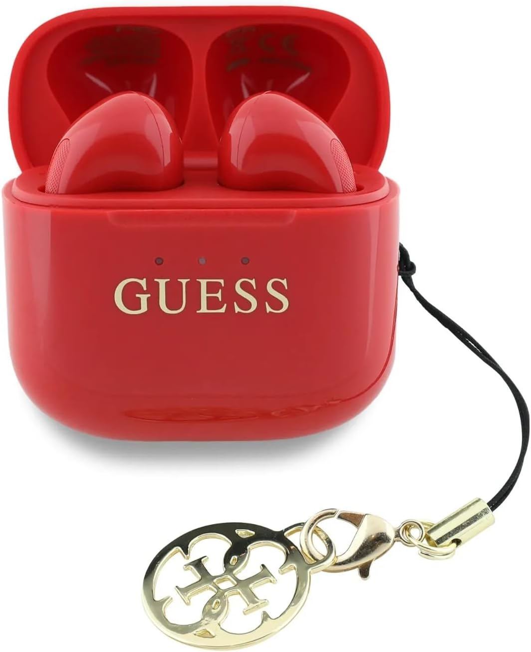 CG MOBILE Guess Charm TWS Wireless Headphones with Gloss Effect and Classic Logo Print - Red image number 1