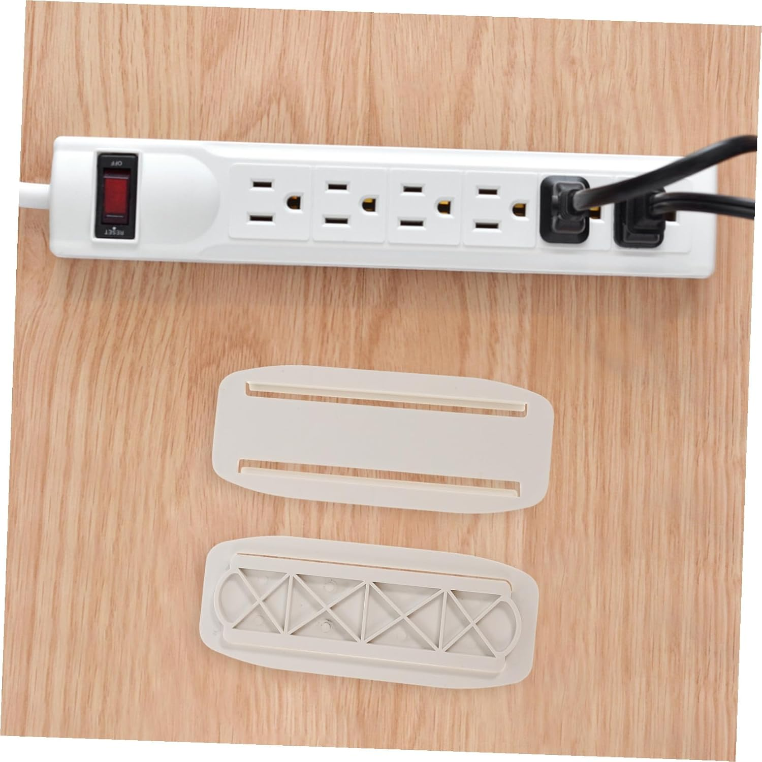 ARTIBETTER 10 Sets Socket Holder Power Strip Rack Wall-Mount Adhesive Power Board Organizer for Home Office Desk Wire Management and Easy to Use image number 5