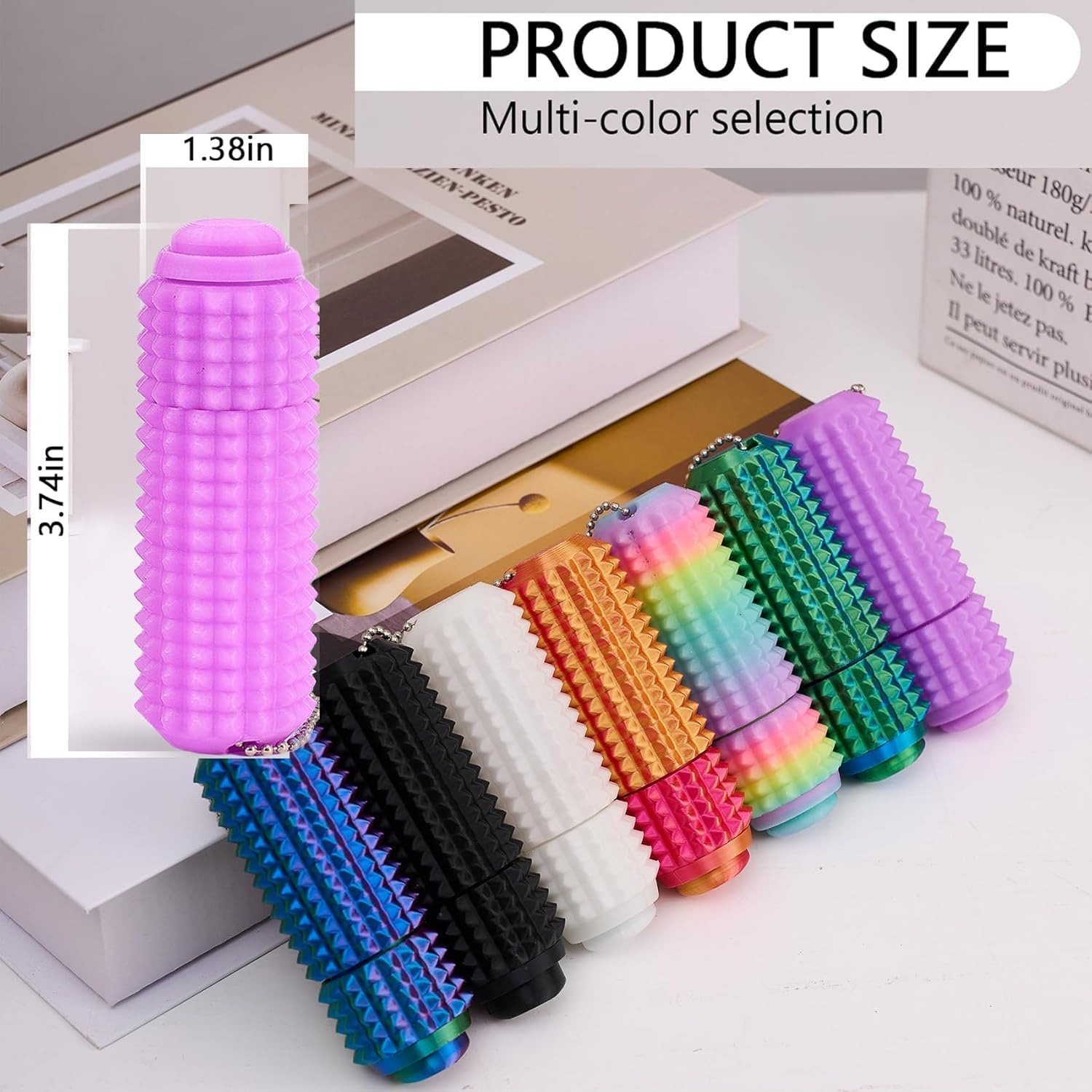 2025Upgrade 2PCS Little Ouchies Pain Fidget Toy - 3-In-1 Pocket Quite Fidget Toys for Adults,3D Printed Keychain Sensory Toy for Stress Anxiety Relief & Focus,Spiky Grippie Stim Keychain Toy image number 2