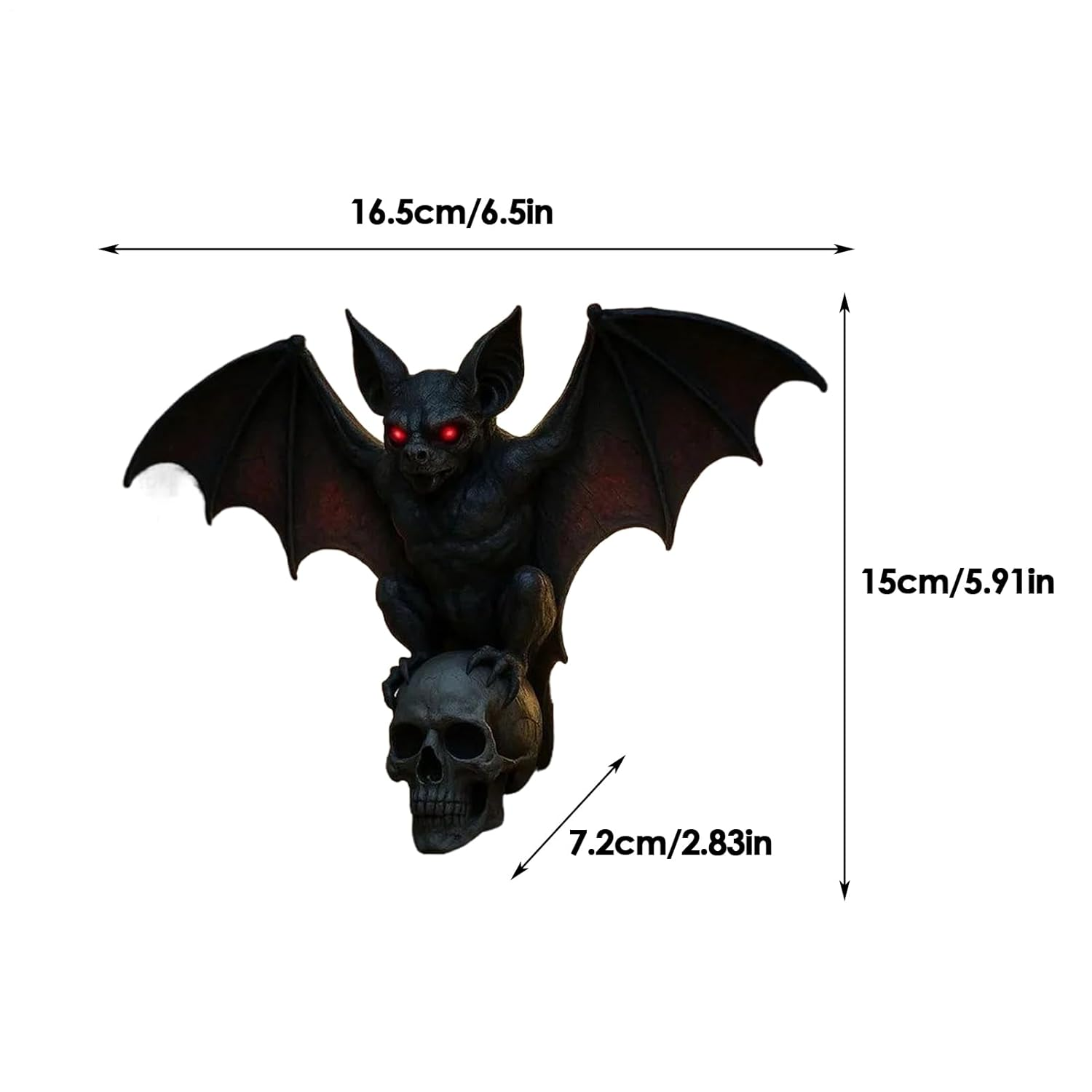 Zunetsutock Sinister Halloween Lighting - Scary Skeleton Head Bat Night Atmosphere Wall Lamp for Room Games Bedroom Bar Living Room Party Home Atmosphere Horror image number 5