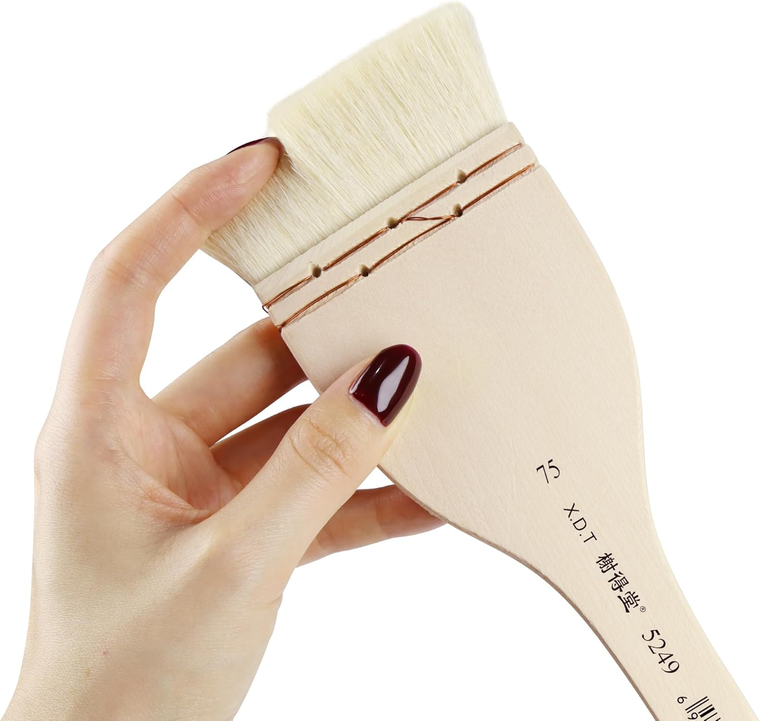 XDT#5249 Hake Artist Paint Brush 3 Piece Set Medium Soft Premium Goat #1.18In #2In #2.95In, Acrylic Oil Watercolor image number 5