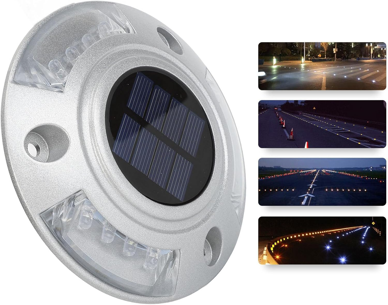 Solar Deck Lights, 1 Pack LED Driveway Lights Solar Powered, Outdoor IP68 Waterproof Road Markers, Auto Illumination for Step Sidewalk Stair Boat Garden Ground Pathway Yard (Blue