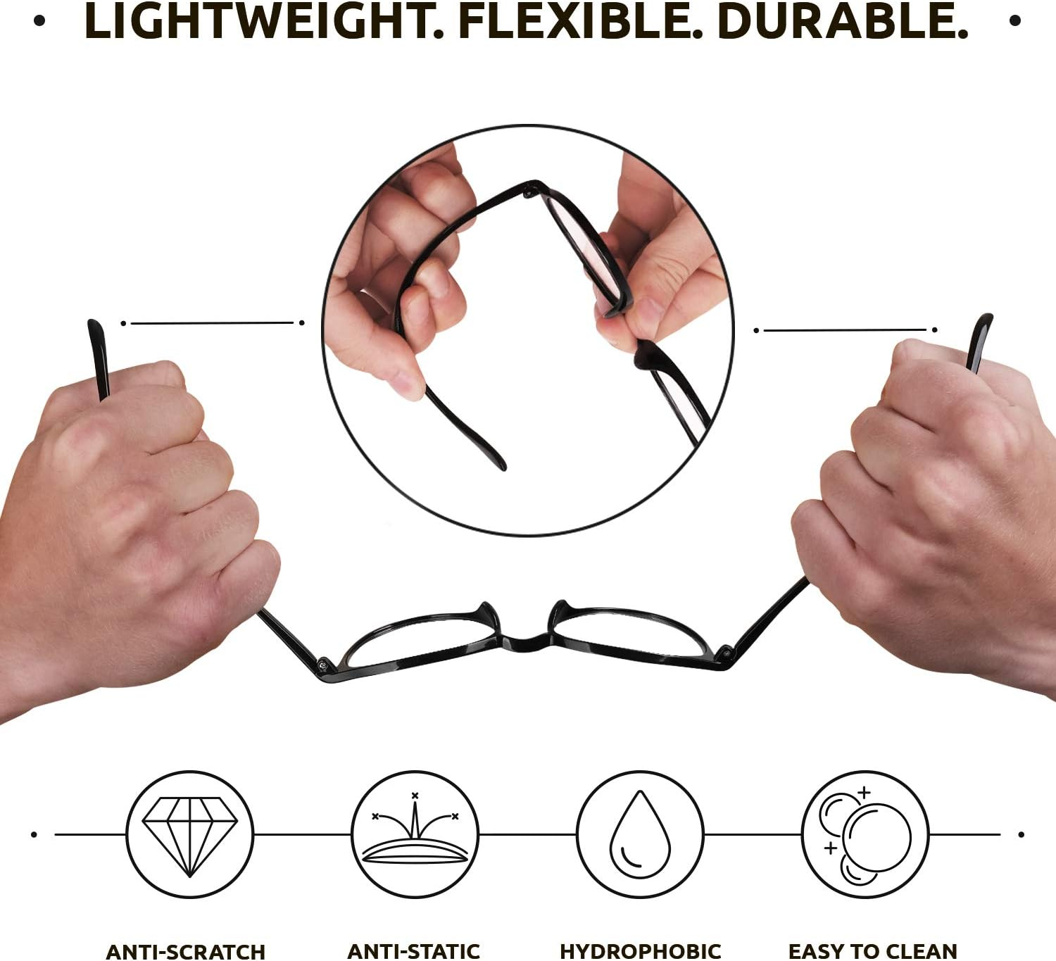 5 STARS UNITED Blue Light Glasses - Computer Glasses for Working, Gaming, Reading - Unisex Blue Light Blocking Glasses Men and Women - Non- - One Size - Clear image number 2