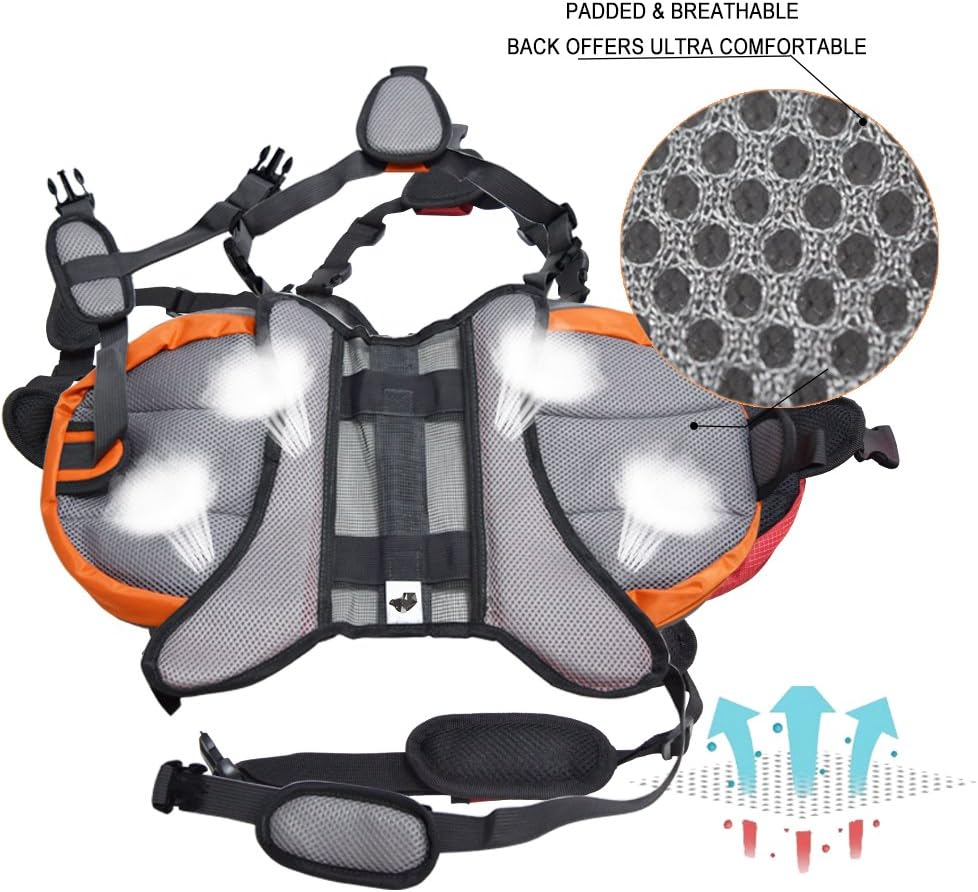 Adjustable Service Dog Supply Backpack Saddle Bag for Camping Hiking Training image number 6