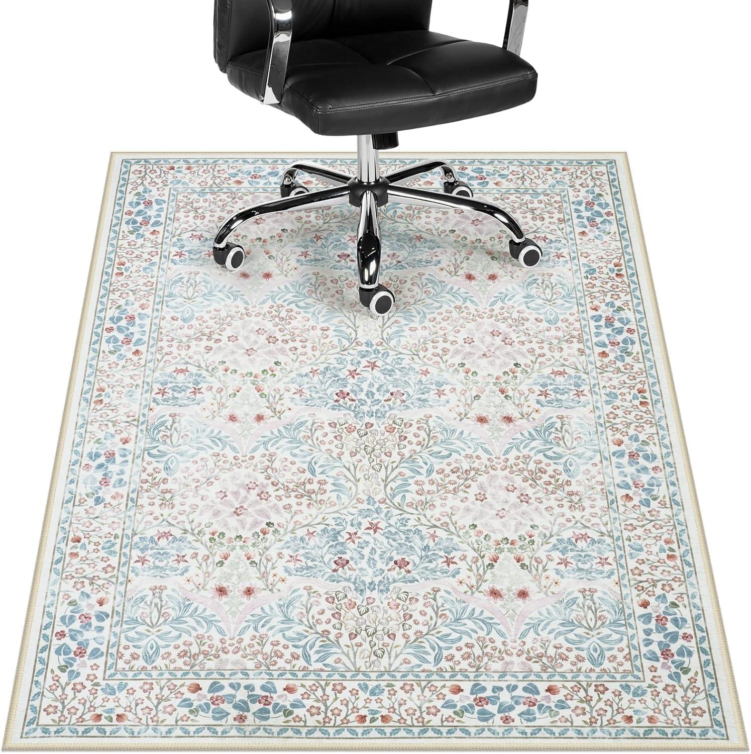 Home Office Chair Mat for Hardwood Floor, 90X120Cm Desk Floor Mat for Hard Floors, under Desk Rug for Rolling Chair, Antil-Sip Large Protector Mat for Office Chair, Easy to Roll (Beige) image number 1