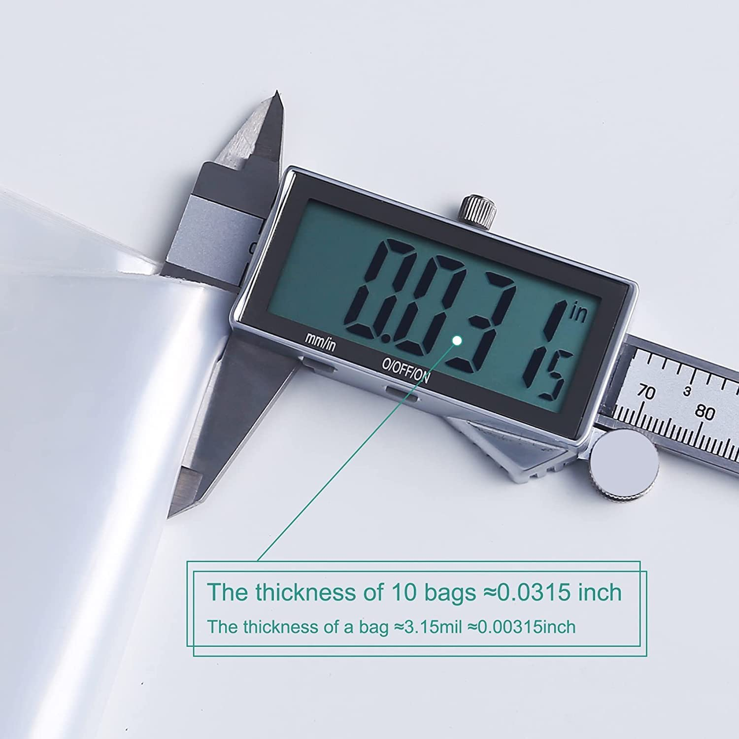 100 Pcs 7 * 11Cm Clear Poly Zipper Bags, H HOME-MART 3.15 Mil Reclosable Self Sealing Clear Plastic Bags,Pe Poly Plastic Zipper Storage Bags for Jewelry, Candy, Beans, Small Items image number 5