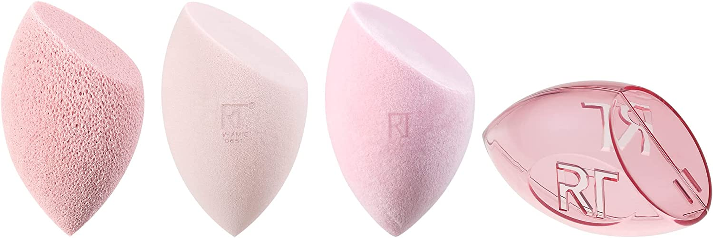 Real Techniques Limited Edition Me Time Makeup Brush and Skin Care Set, 6 Piece Holiday Gift Set, Pink, (4208) image number 1