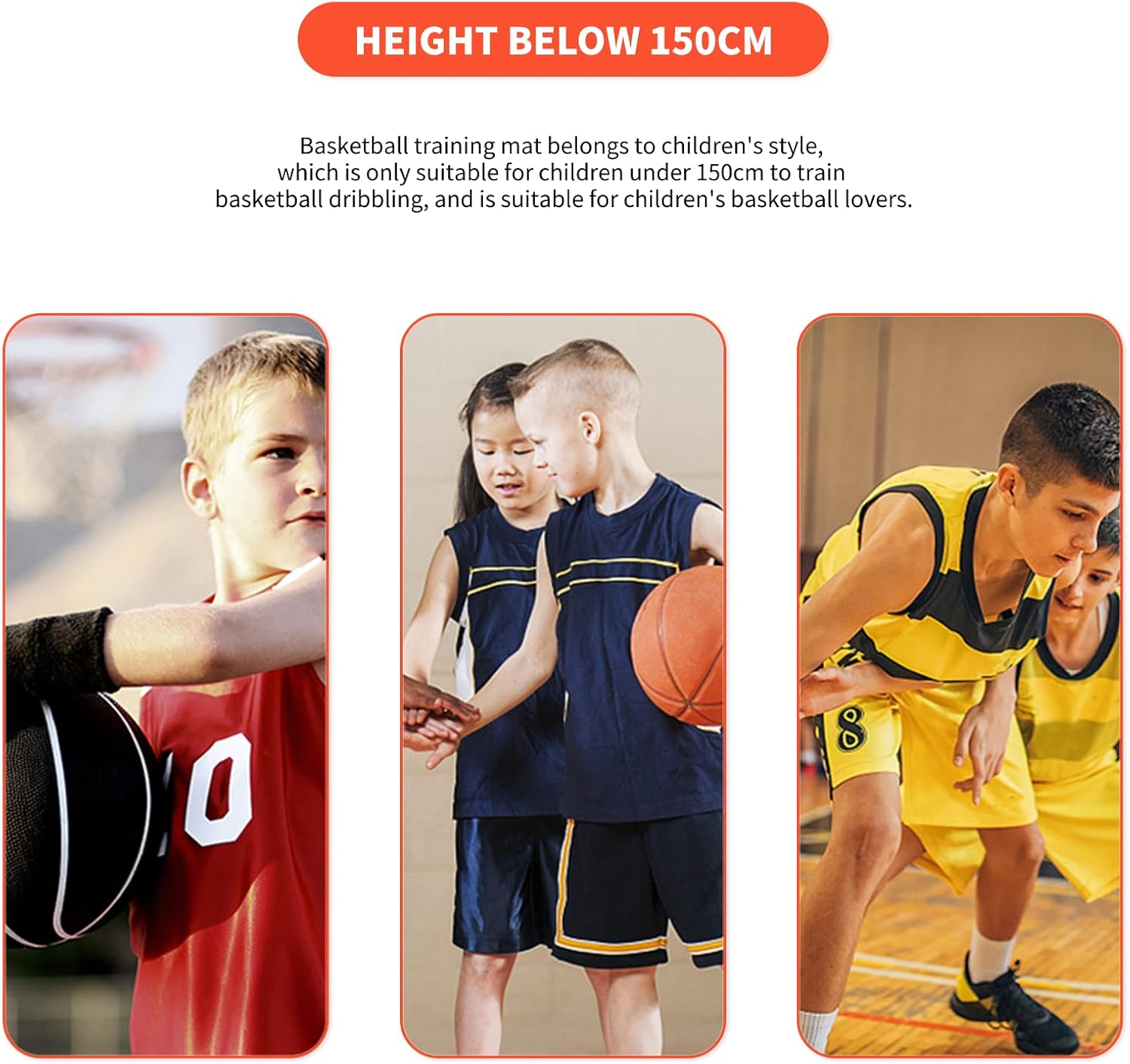 Basketball Footstep Training Mat, Non-Slip Shock Absorbing Silent Basketball Dribble Trainer, Point Reminder 2Mm Basketball Practice Equipment for Children below 150Cm Ball Control image number 5