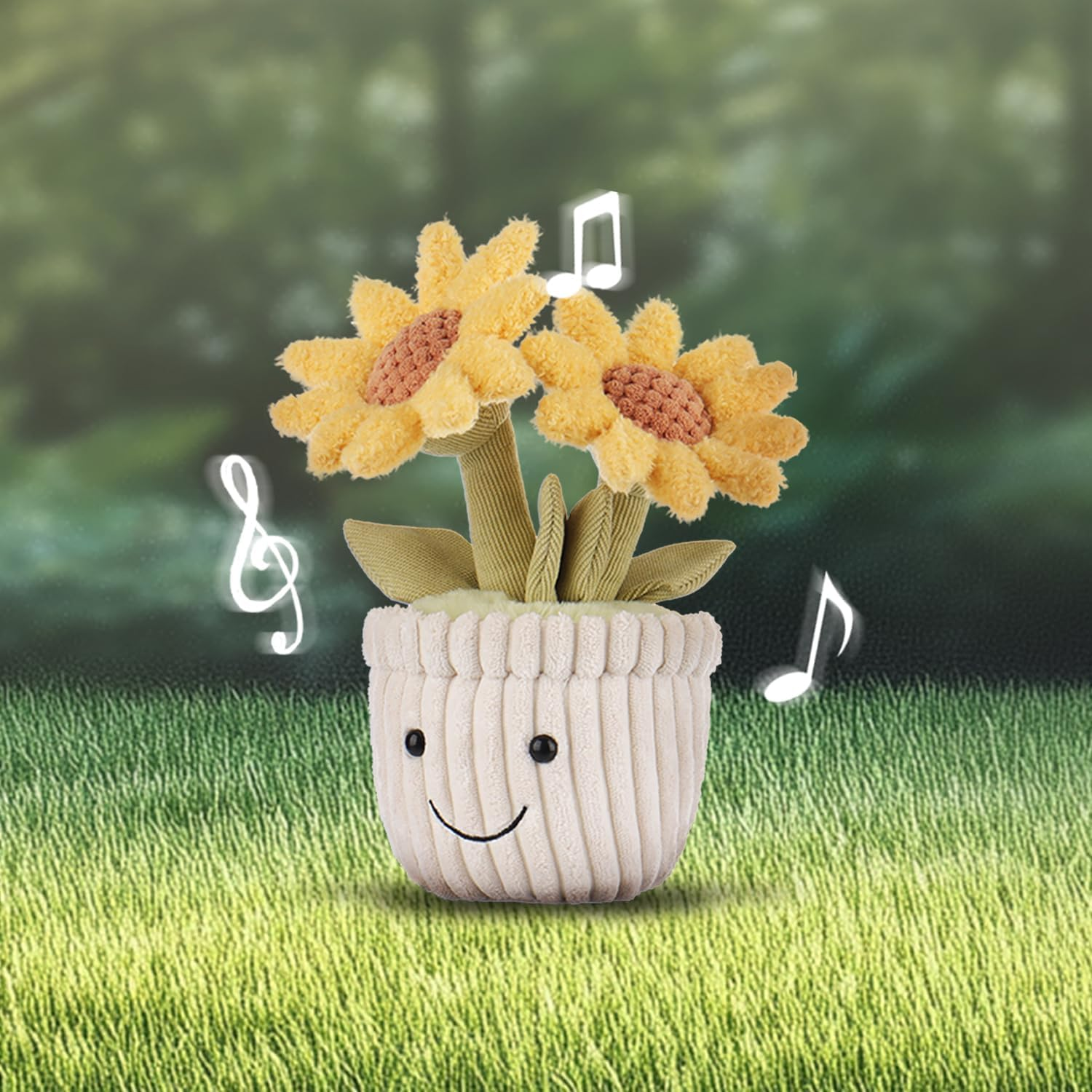 Apricot Lamb Potted Sunflower Stuffed Animals for Kids, Soft Cute Plush Toys for Baby Girl and Boy, 9.1 Inches image number 2