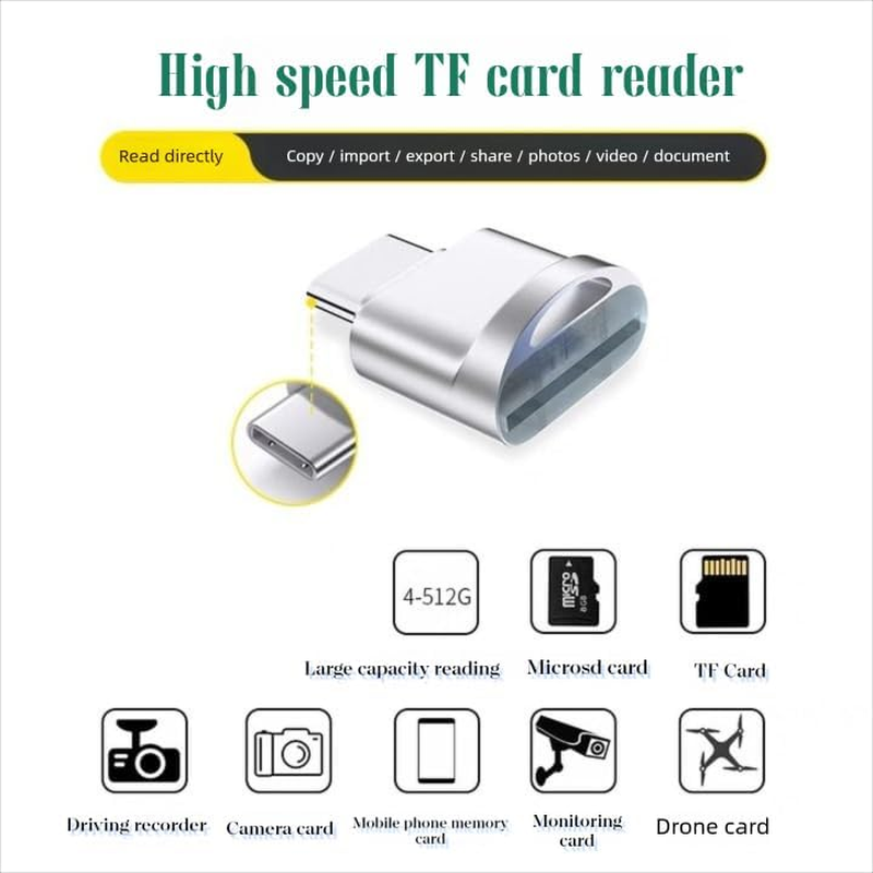 USB C Card Reader Portable Adapter,Type-C Micro SD Card Reader Super Speed Technology, Supports Micro SDXC, Micro Sdhc,Mac OS X and Andriod image number 5