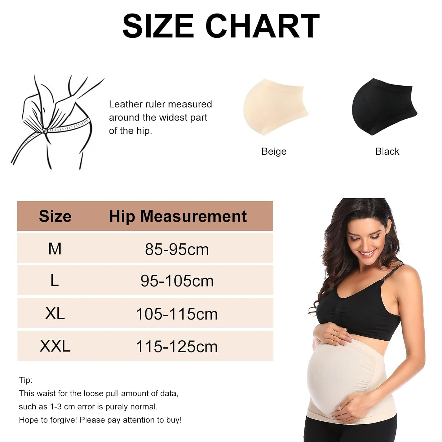 Belly Band for Pregnancy, Seamless Maternity Belly Band, Soft and Comfortable Pregnancy Support Belly Belt image number 4