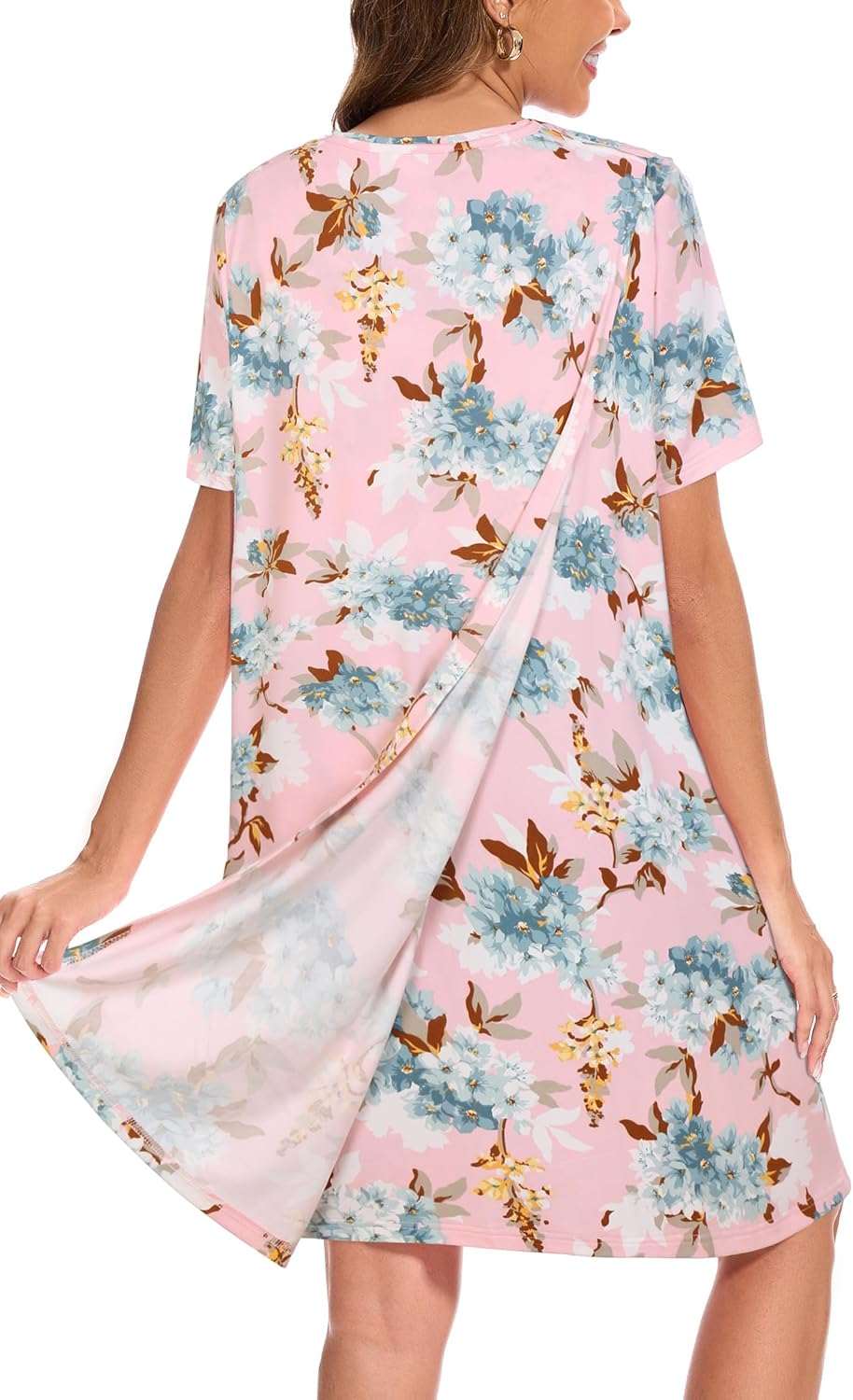 AVIIER Hospital Gowns for Women Open Back Adaptive Clothing Nightgowns Post Shoulder Surgery Dress image number 6