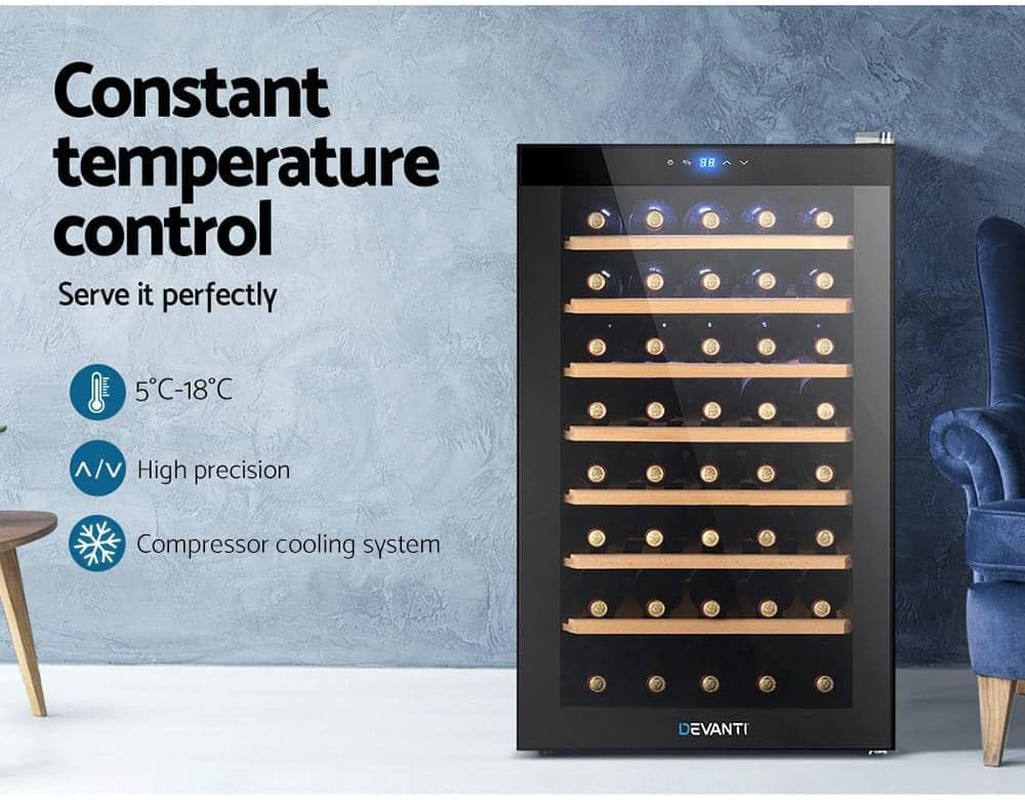 Devanti Wine Cooler Mini Fridge Organiser Compressor Fridges Tools & Gadgets Rack 51 Bottles image number 1