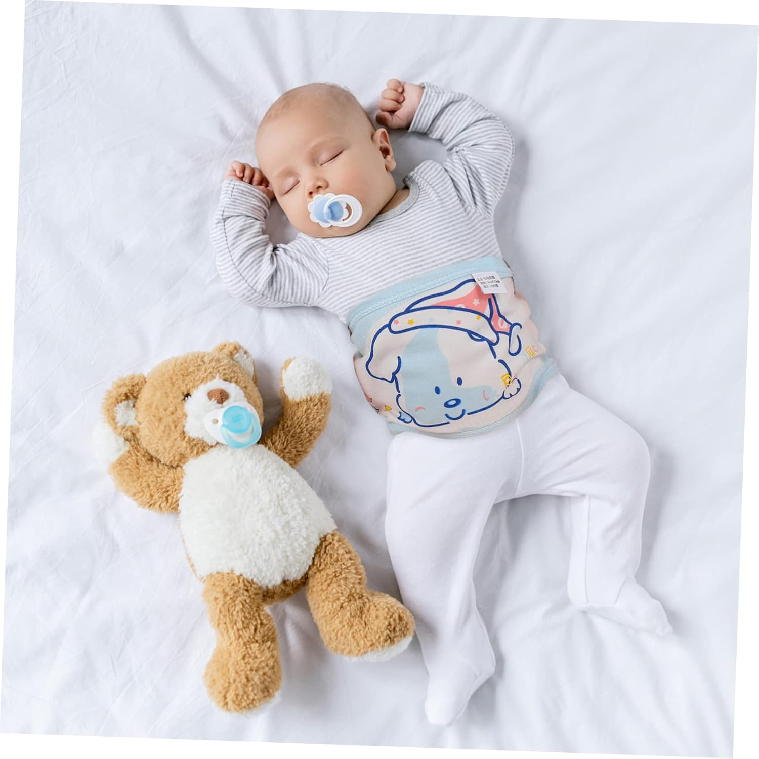 Baby Bellyband and Navel Belt 2Pcs Cotton Newborn Bellybands Soft Breathable Infant Belly Wraps for Newborn Care and Umbilical Protection, Suitable for Babies image number 6