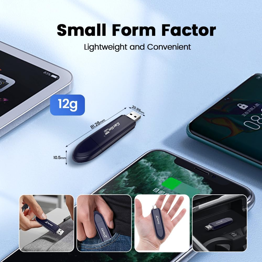 Carlinkit Mini5 Pro Wireless Carplay Adapter Upgraded 2 in 1 Android Auto Wireless Dongle, 5.8Ghz Wifi/Ota Upgrade/Fast Connect, for OEM Wired Carplay and Android Auto Cars ﻿ image number 1