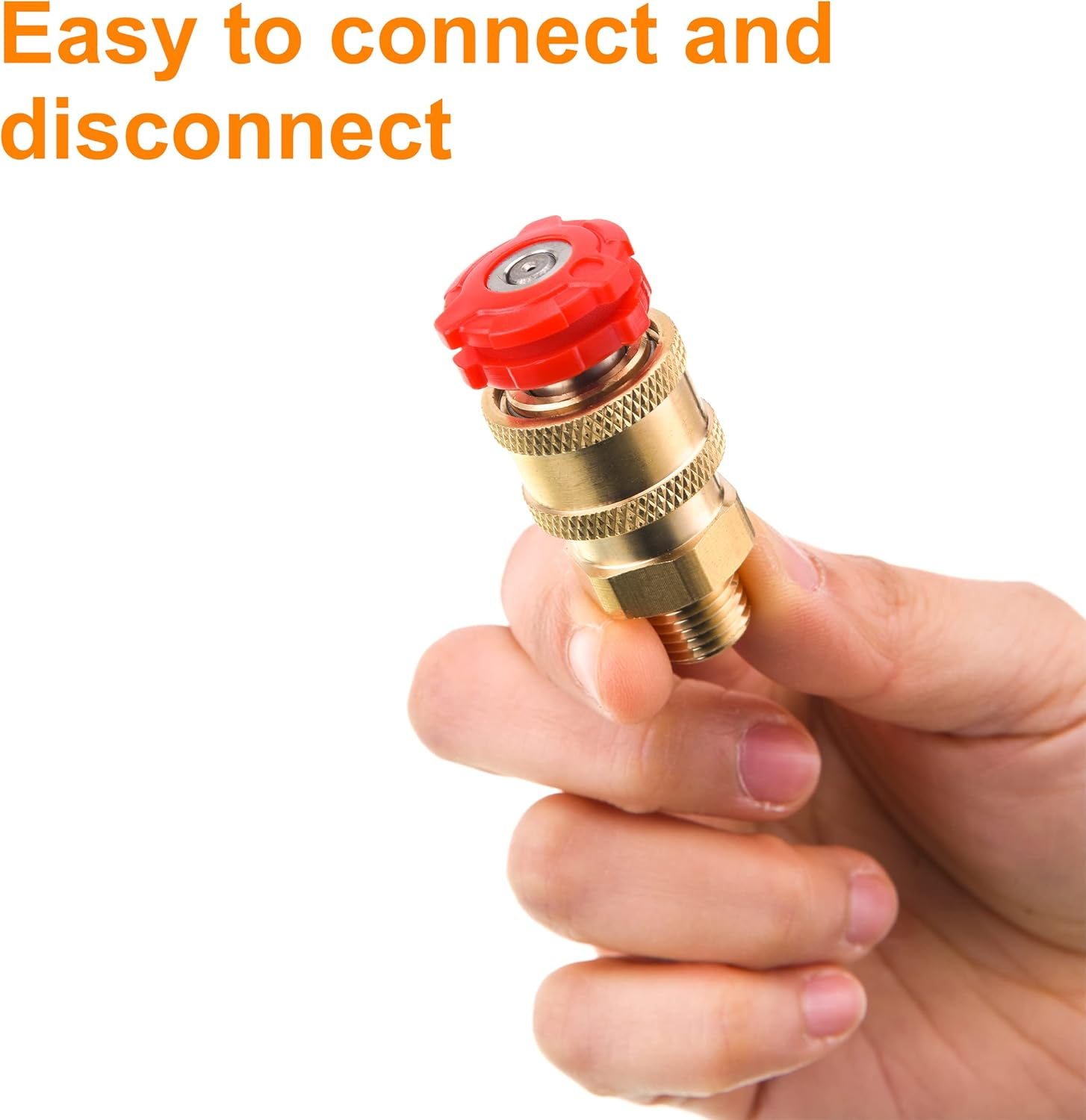 Ridge Washer Pressure Washer Couplers, Brass Fittings, 1/4 Inch Quick Connect to Male NPT Thread, 5000 PSI, 2 Pack image number 4