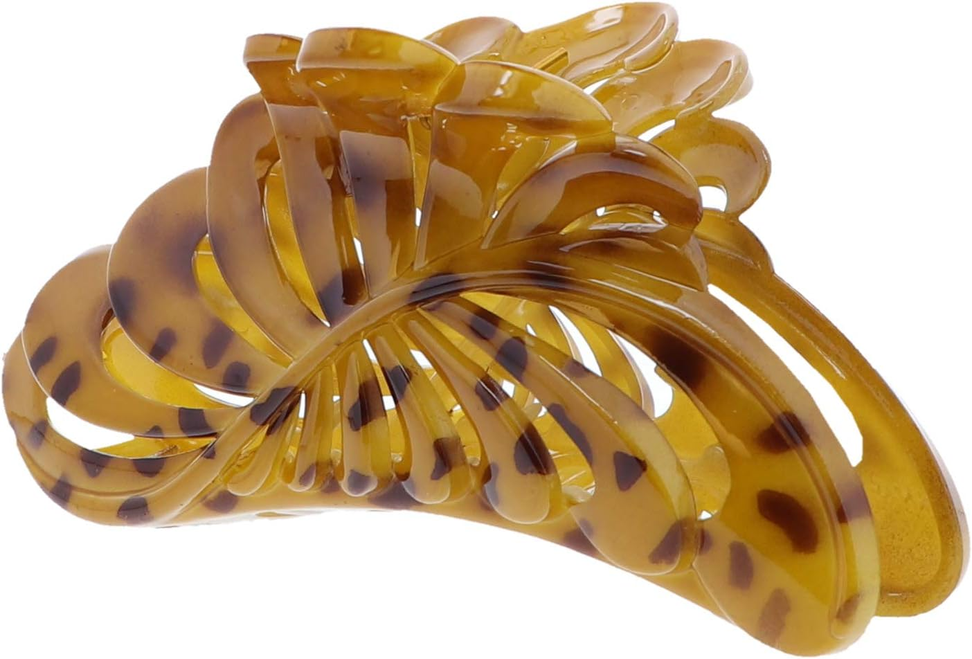 Matte Black 5 Inch Large Jaw Clip Hair Claw with Leaf Design (Motique Accessories) image number 2