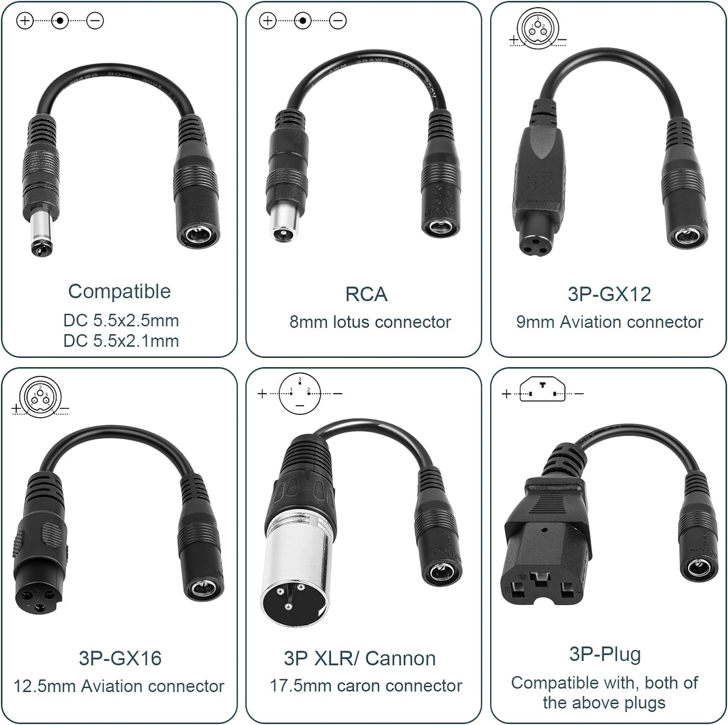 84W 6 in 1 Replacement for Electric Scooter Charger Universal Scooter Charger with 6 Sets of Different Adapter Cables image number 2