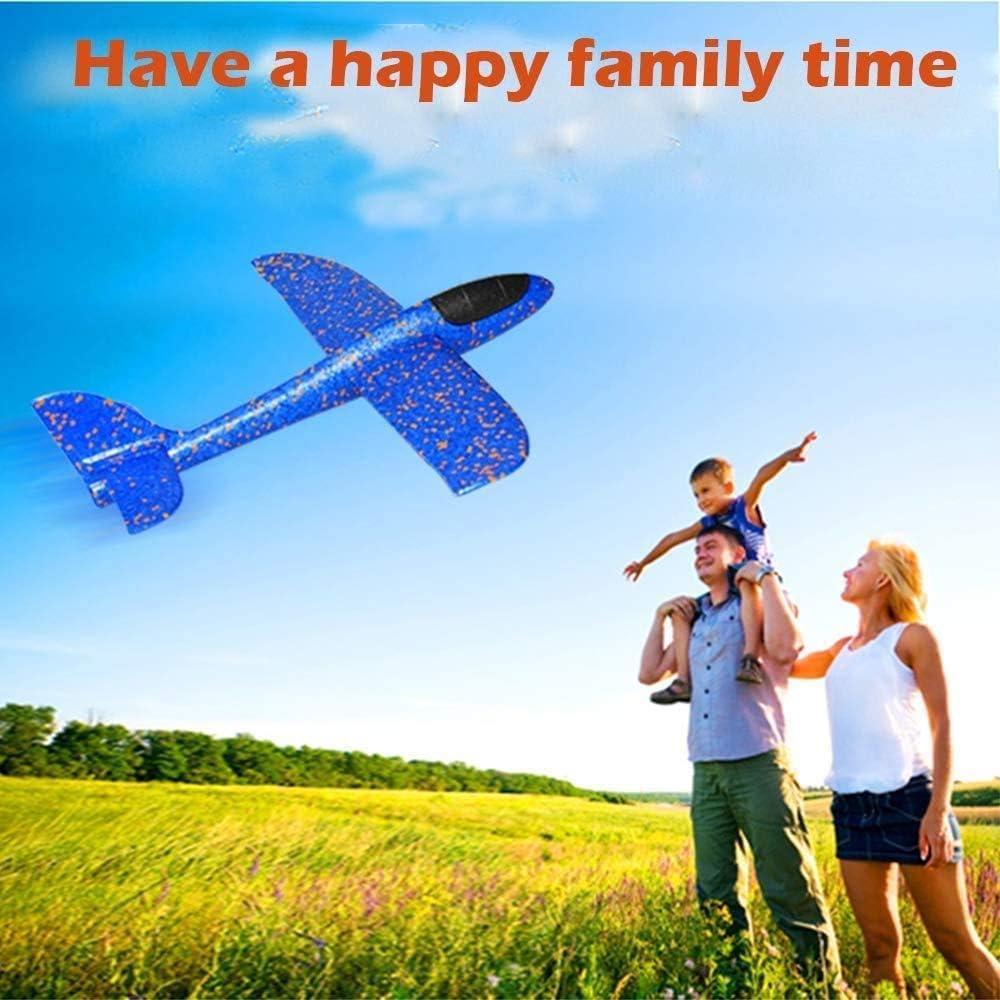2 Pack Airplane Toys, 17.5" Large Throwing Foam Plane, 2 Flight Mode Foam Gliders, Birthday Gifts for Kids 3 4 5 6 7 8 9 10 11 12 Year Old Boys Kids Girls, Outdoor Yard Family Game Toys image number 2
