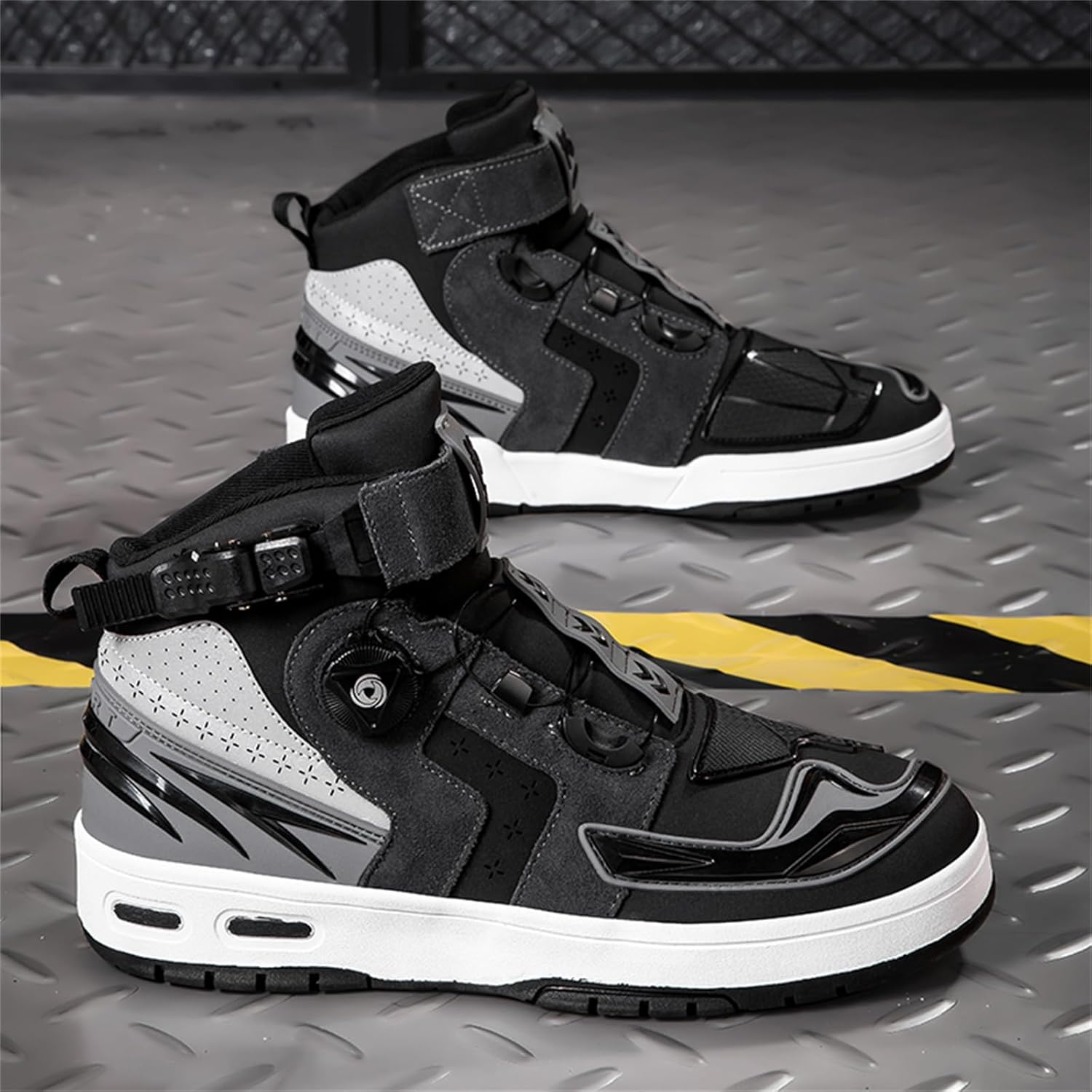 Men'S Motorbike Shoes Street Motorcycle Boots Non-Slip Casual Riding Ankle Boots image number 6