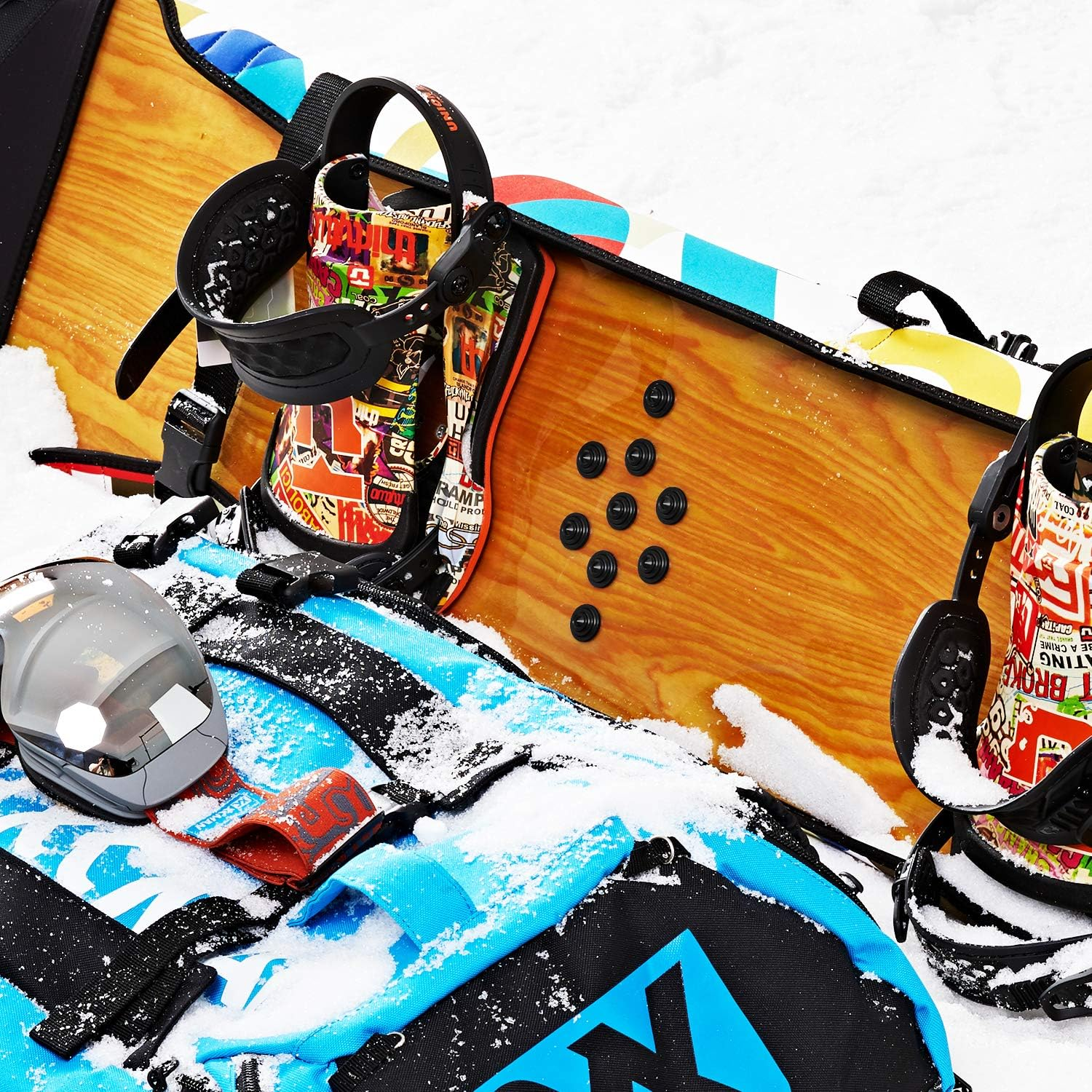 XCMAN 4 Layer-Cone Studs Dia 7.87 Inch Aluminum Snowboard Stomp Pad - 9Pcs