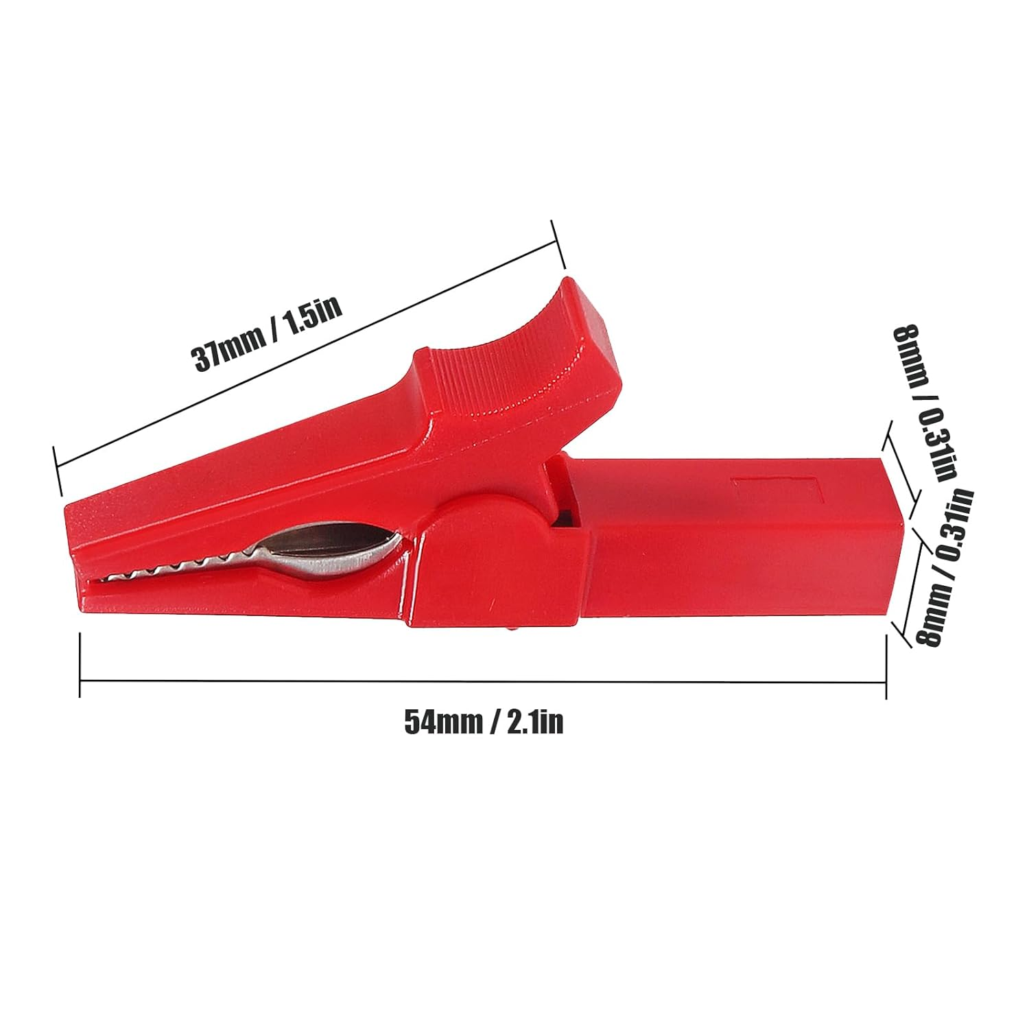 DIANN 10Pcs Full Insulated Alligator Clip 1000V 32A Automotive Car Battery Alligator Clips Electrical Test Clips with 4Mm Banana Jack Socket for Multimeter Test Leads 5 Colors image number 3