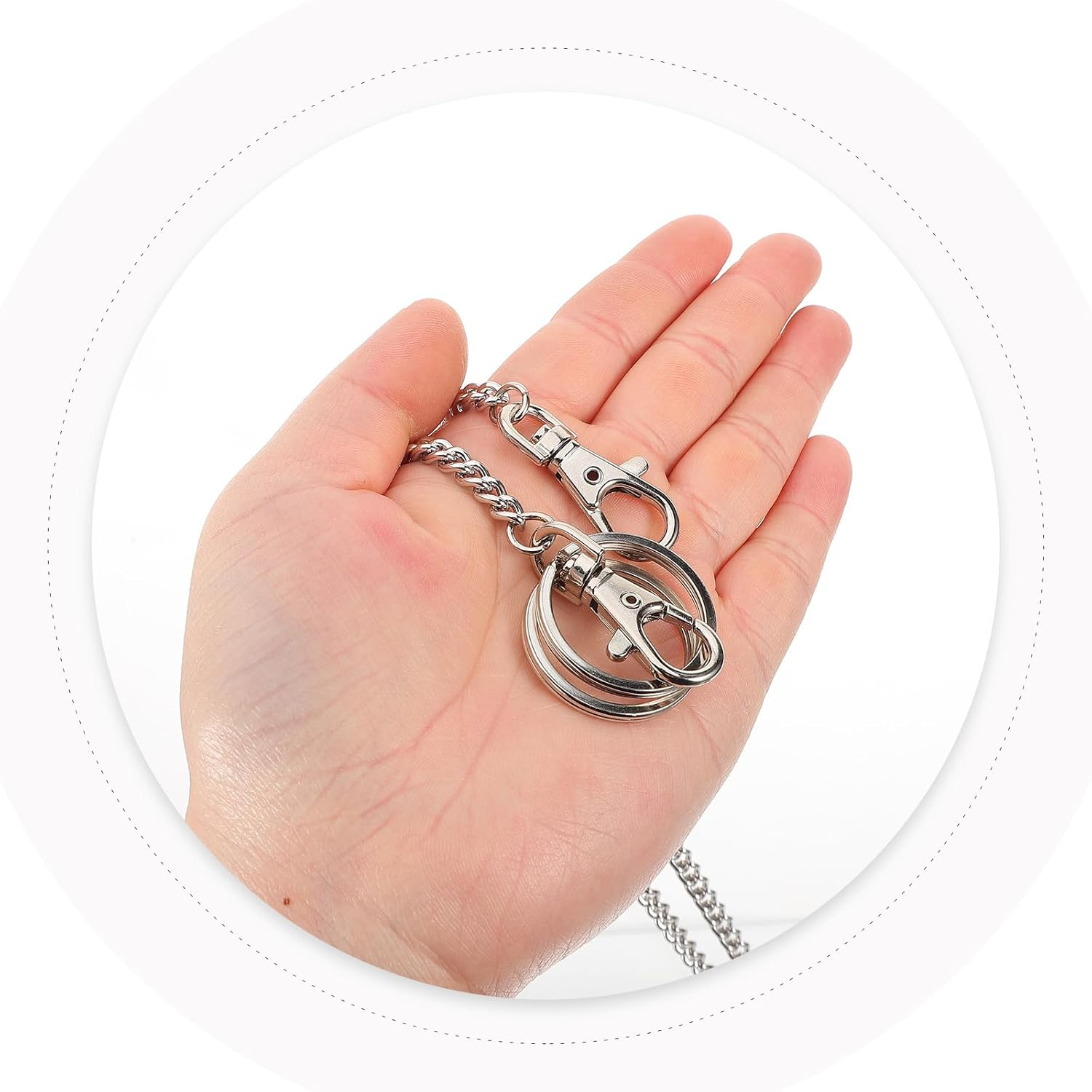 HEALEEP Metal Pants Chain Long Decorative Jeans Chain for Men Trousers Wallet Keychain Safety Accessory with Fine Craftsmanship for Casual and Formal Wear image number 3